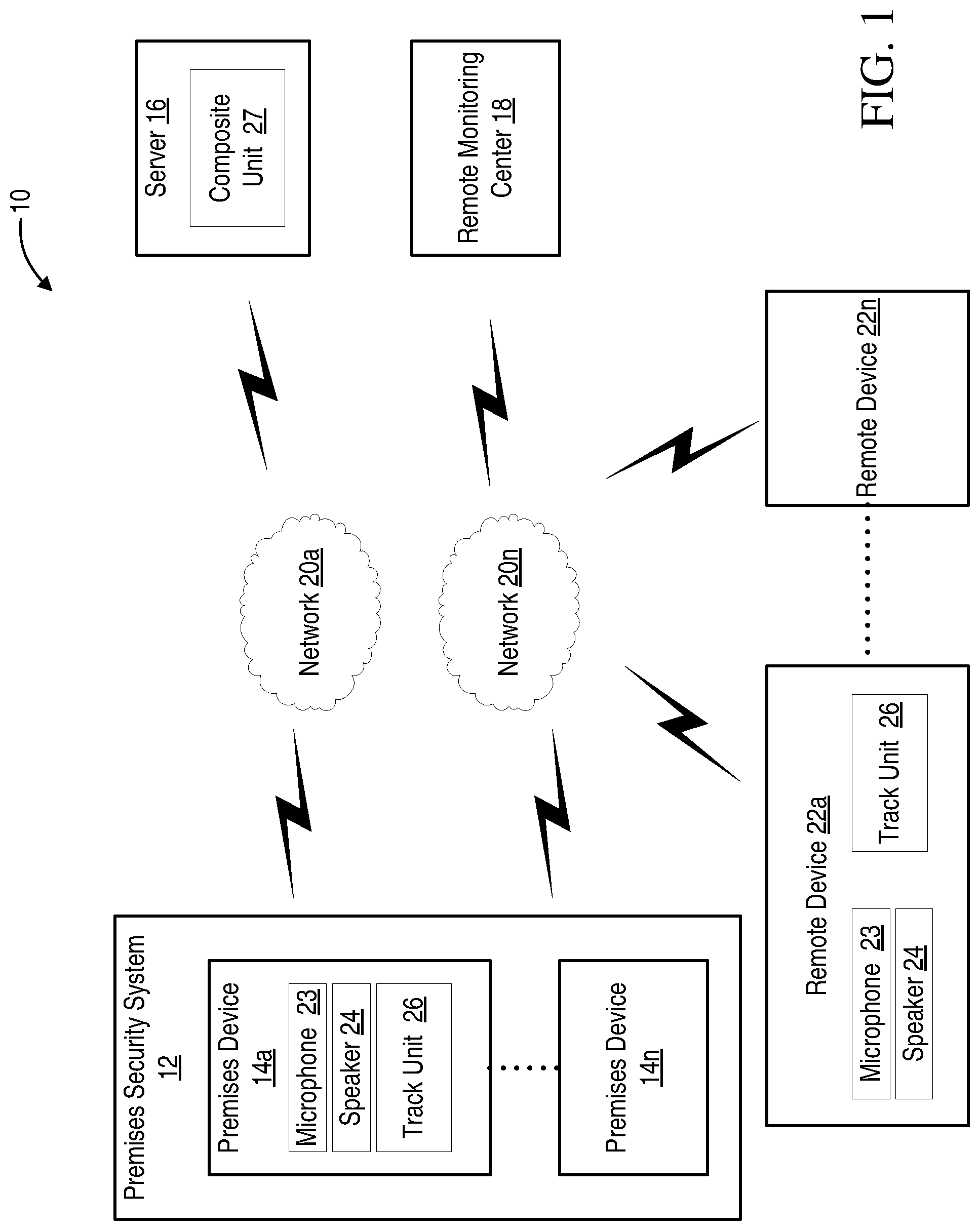 Patent US12309567 — Multi-track audio in a security system — Figure 1