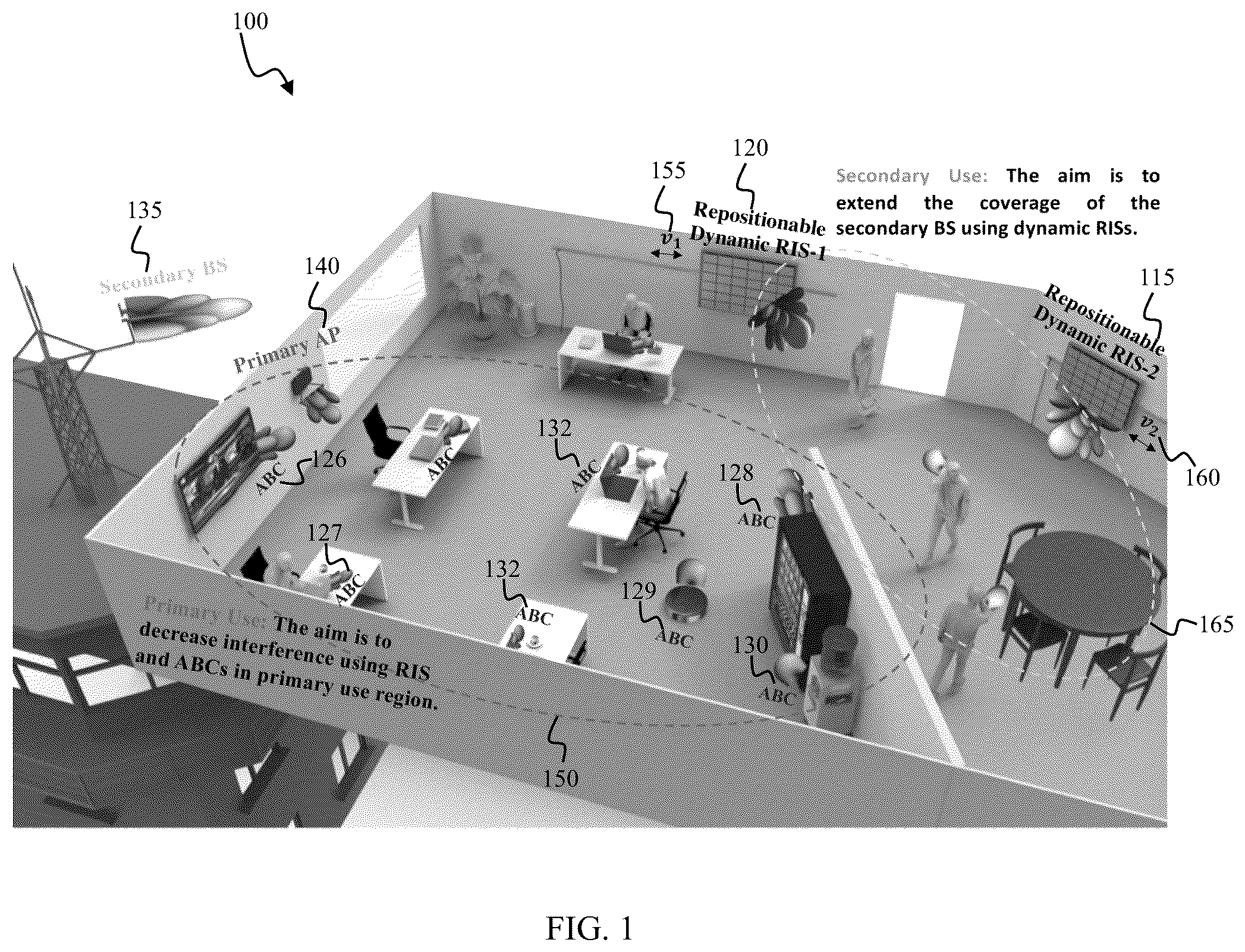 Patent US12309614 Figure 1 – System and method for controlling electromagnetic radiation in a geographical area