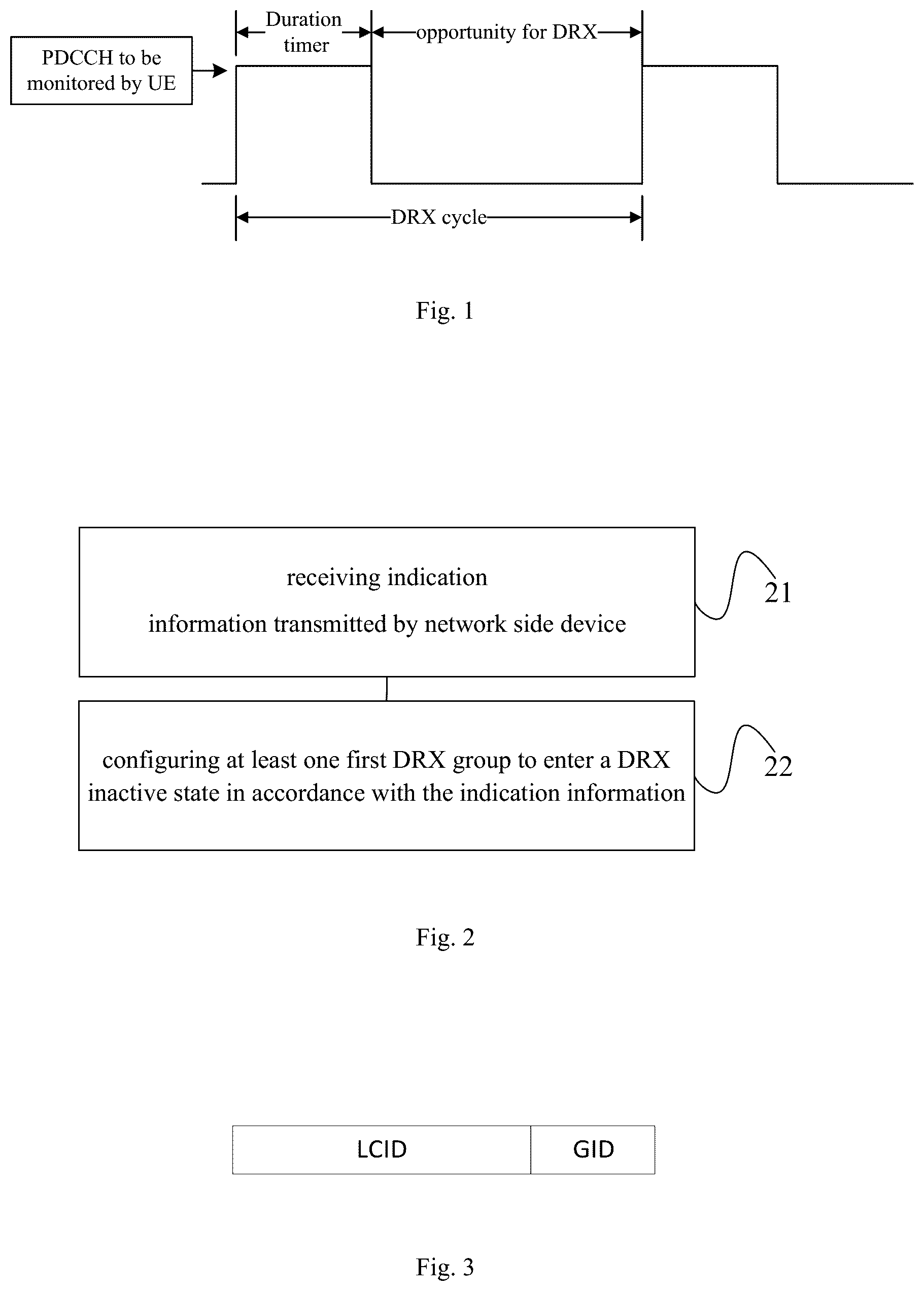 Patent US12309872 — Discontinuous reception state configuration method, user equipment and network side device — Figure 1