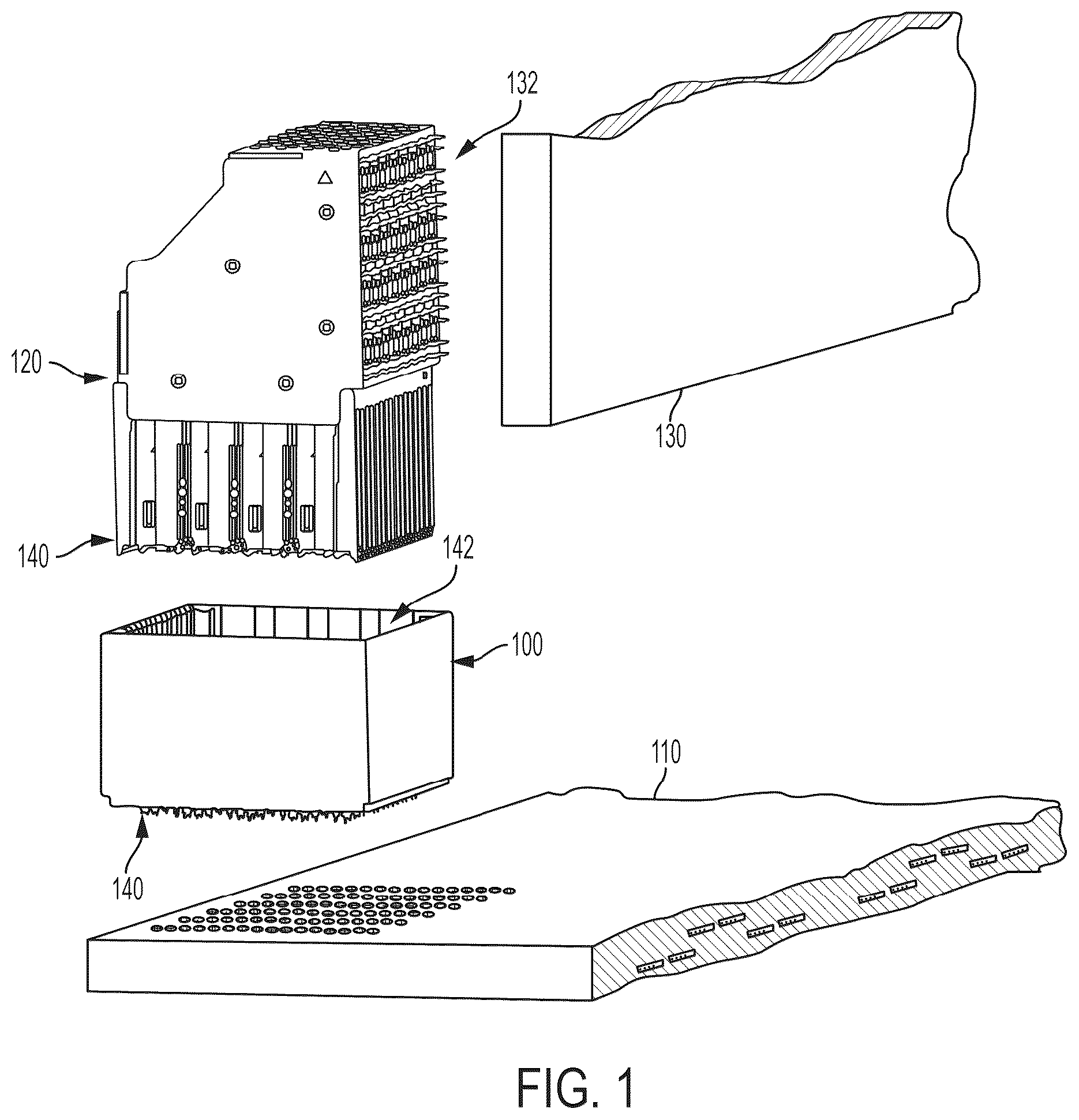 Patent US12309915 — Mating backplane for high speed, high density electrical connector — Figure 1