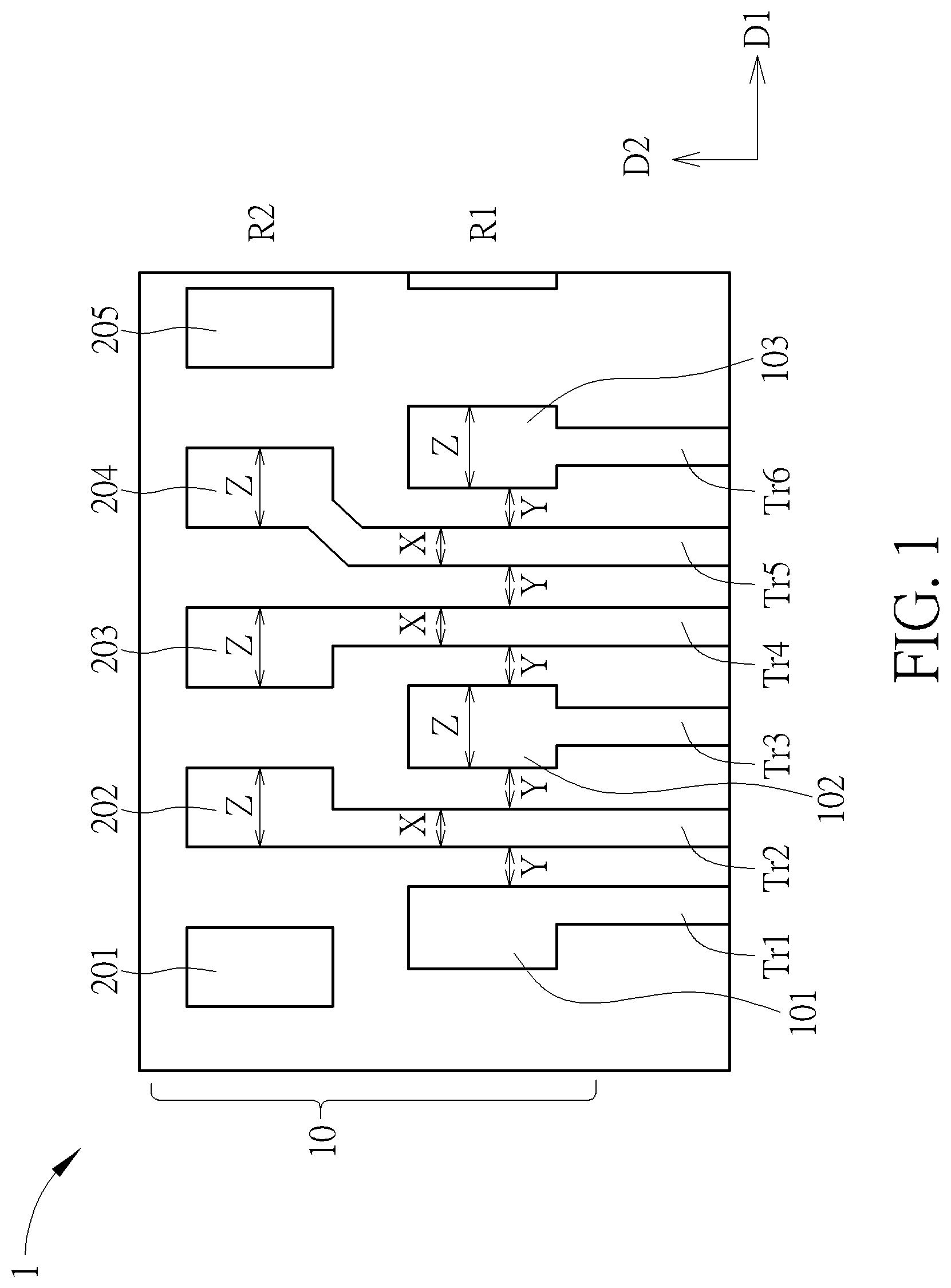 Patent US12309921 — Board-level pad pattern for multi-row QFN packages — Figure 1
