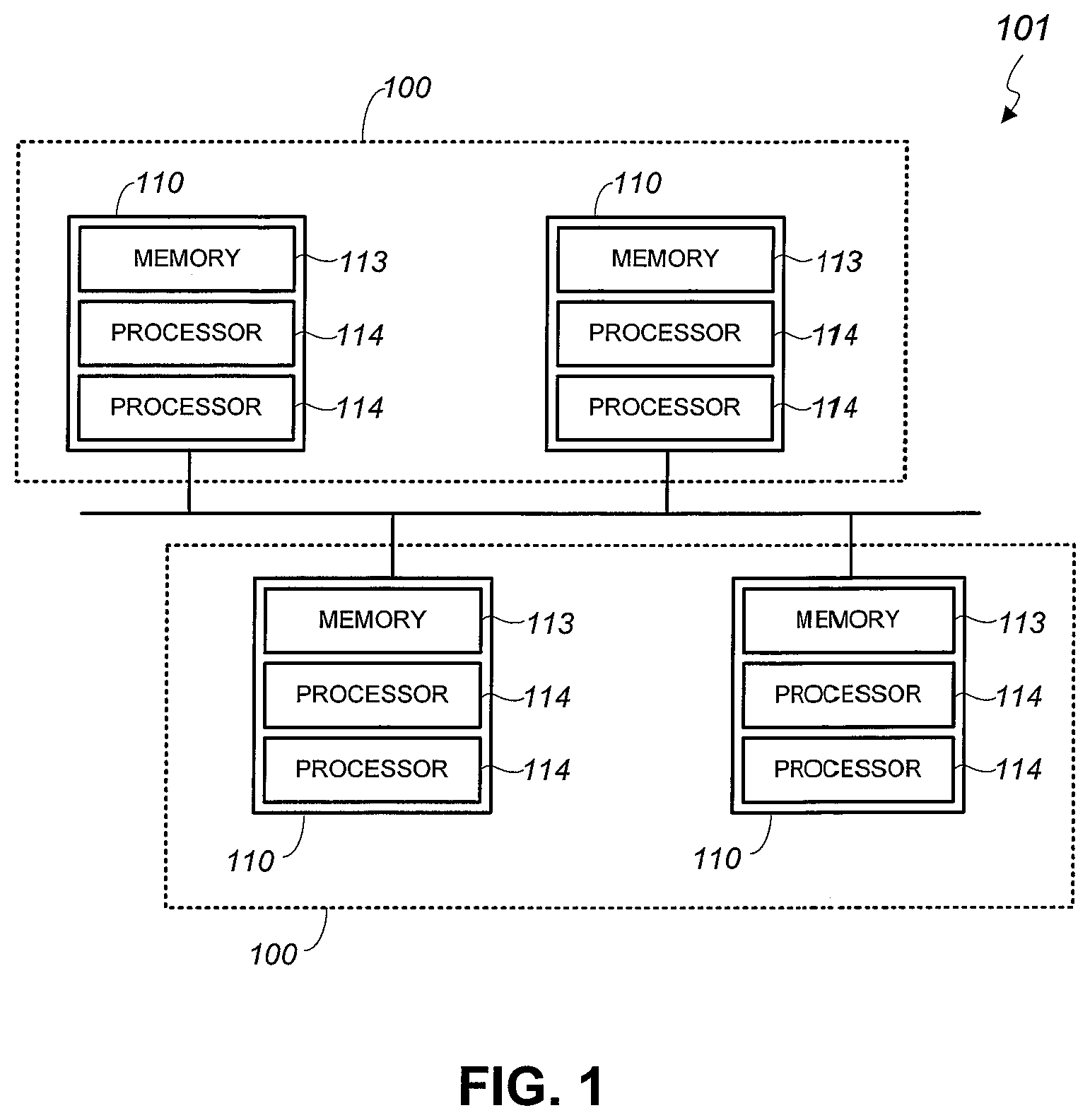Patent US12309971 — Dual-stacked motherboards for fluid immersion cooling — Figure 1