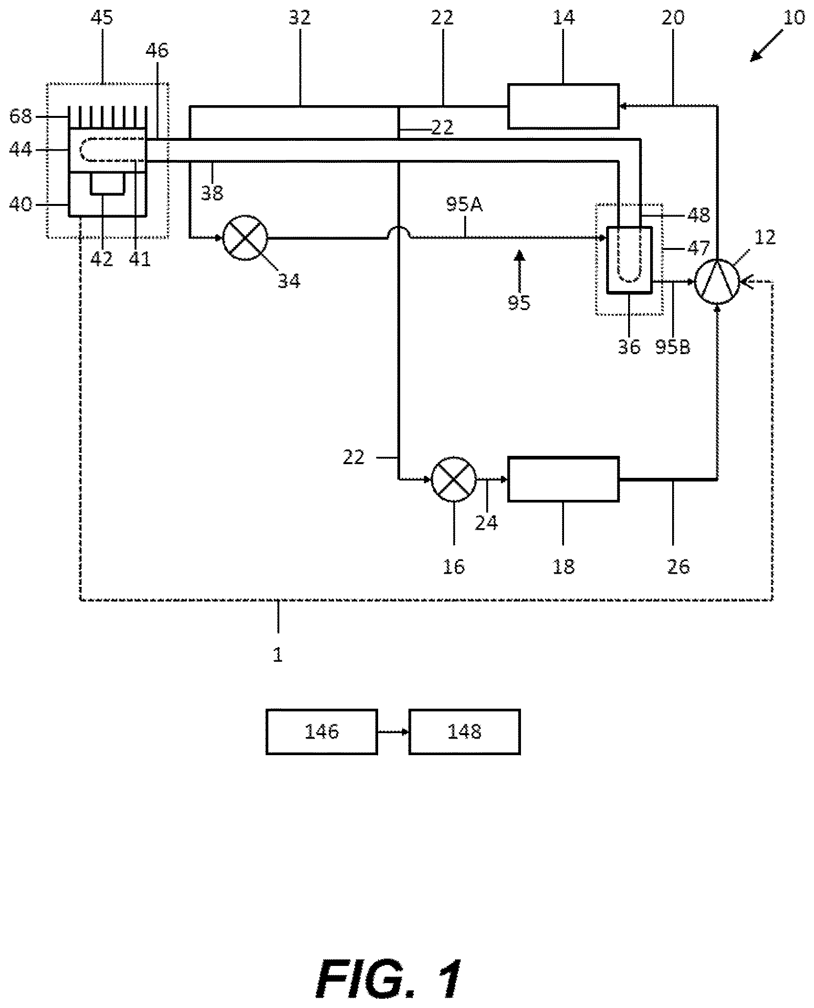 Patent US12309983 Figure 1 – Refrigeration system or a heat pump and method of operating a refrigeration system or a heat pump