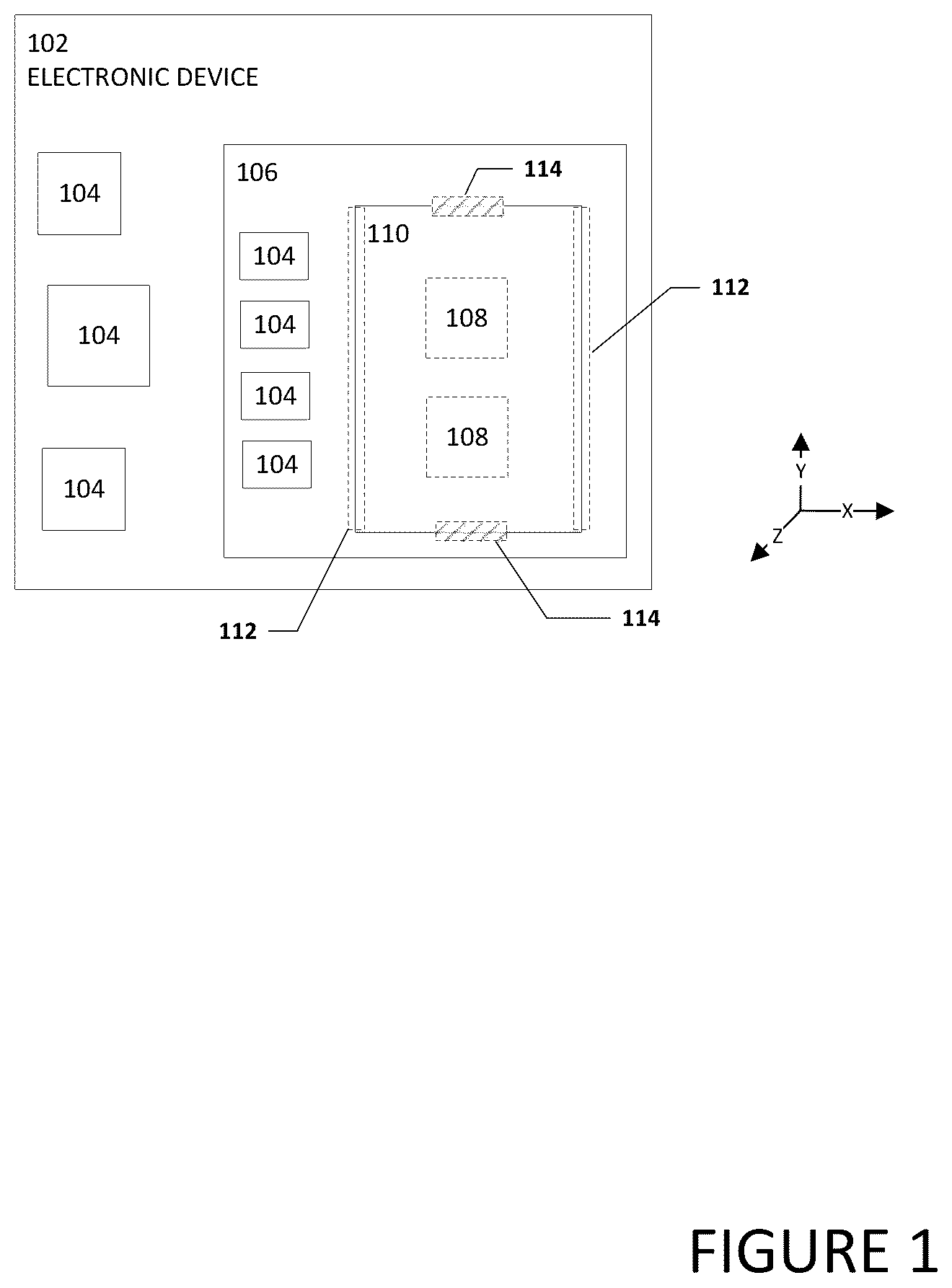 Patent US12309984 — Radiation shield and groove in support structure — Figure 1