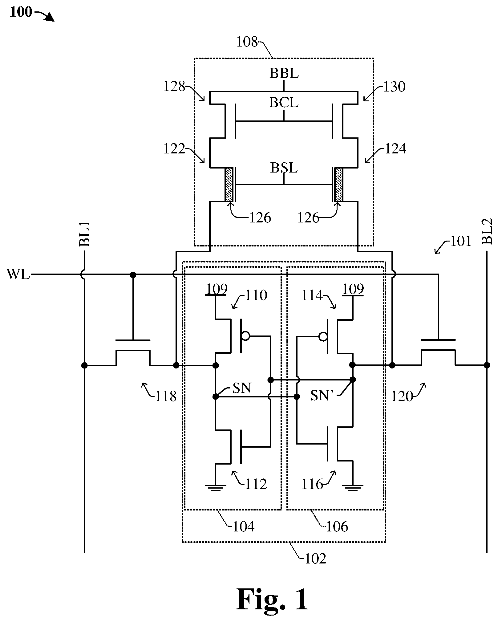 Patent US12309990 — Data backup unit for static random-access memory device — Figure 1