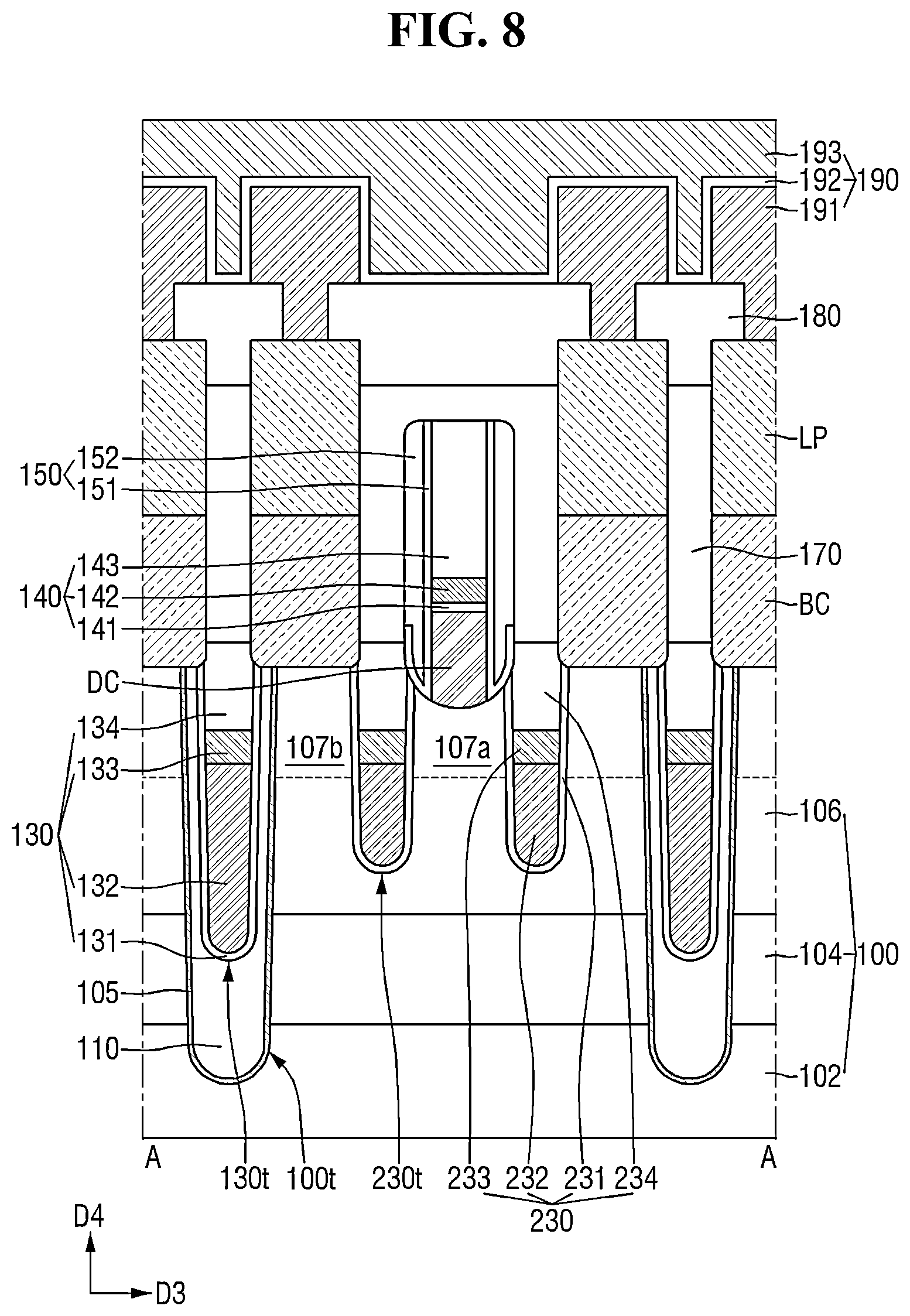 Patent US12310004 Figure 8 – Semiconductor device including element isolation film and method for fabricating the same