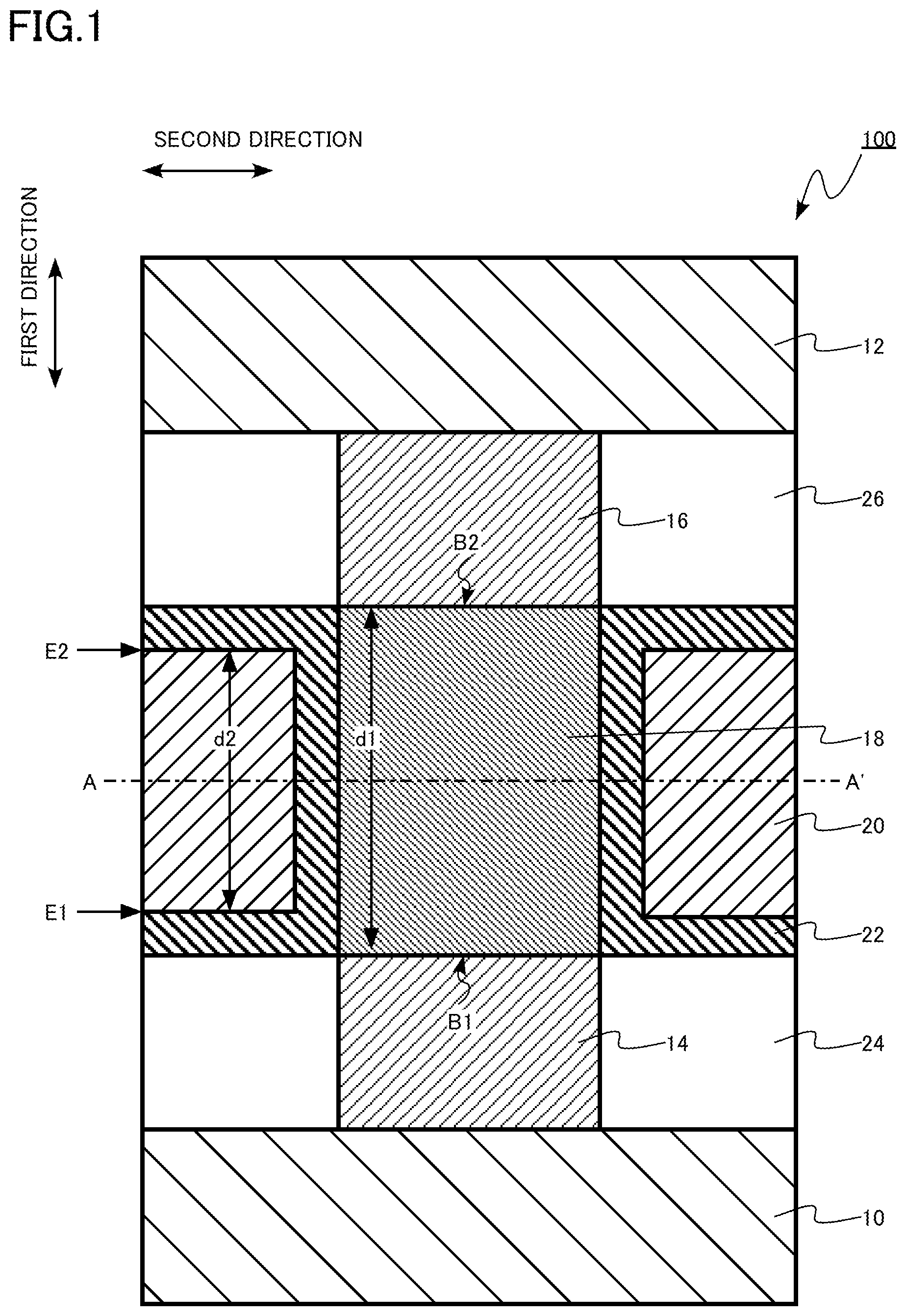 Patent US12310065 — Semiconductor device, semiconductor memory device, and method for manufacturing semiconductor device — Figure 1
