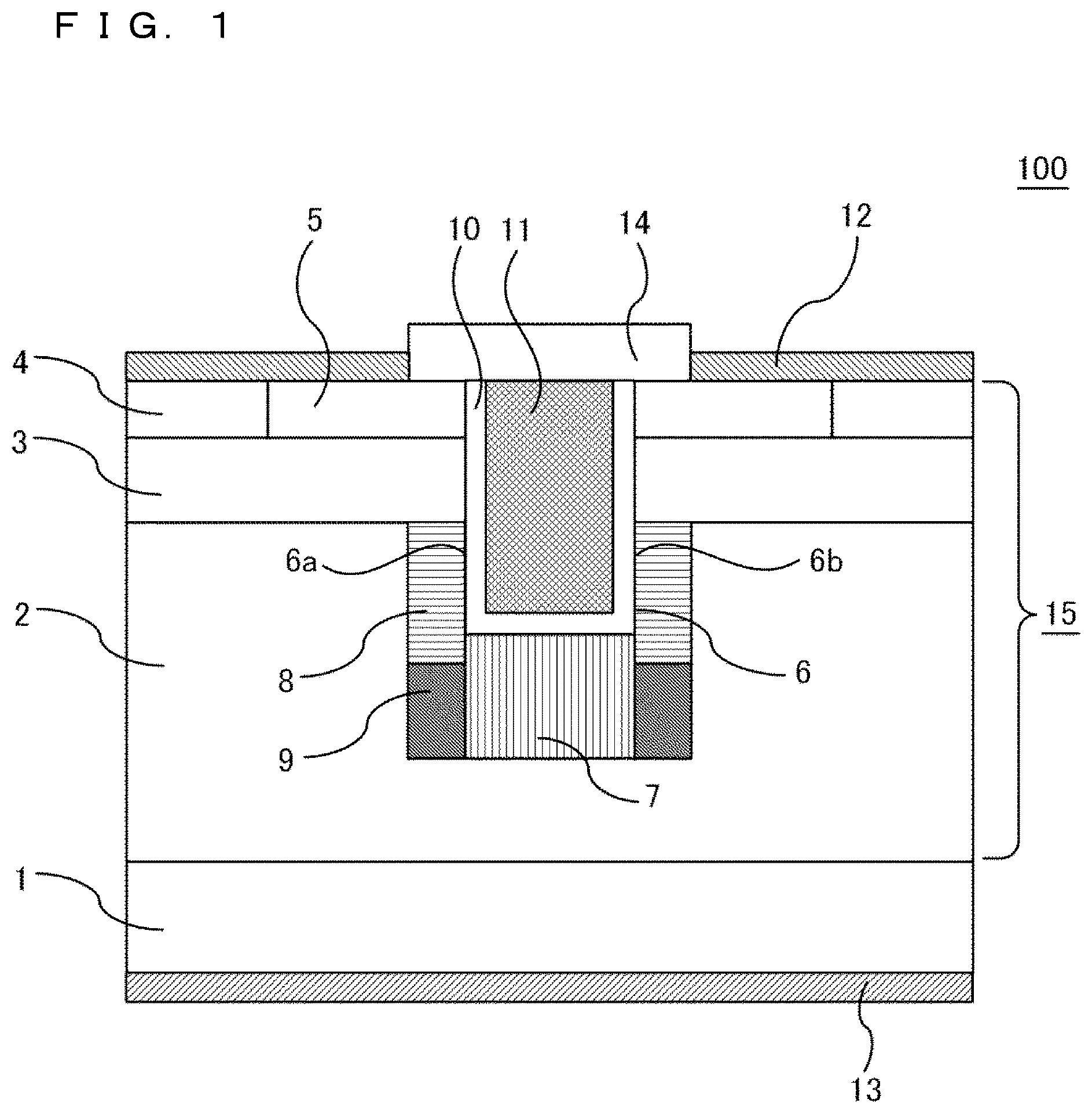 Patent US12310076 — Silicon carbide semiconductor device, power conversion apparatus, and method for manufacturing silicon carbide semiconductor device — Figure 1