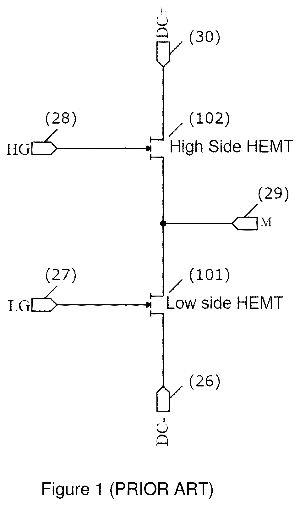 Patent US12310088 — Heterojunction based half bridge — Figure 1