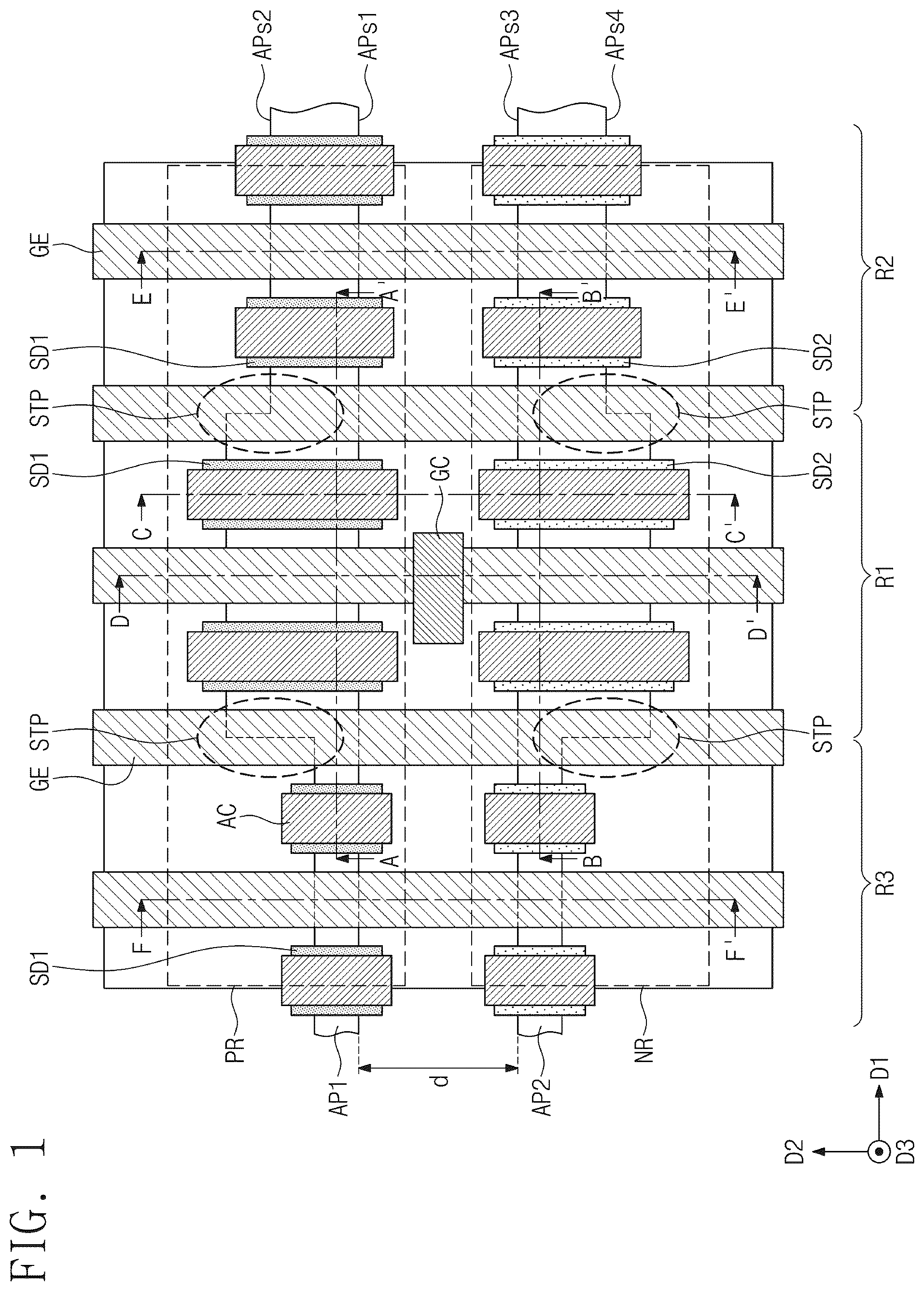 Patent US12310095 — Semiconductor device and method of fabricating same — Figure 1