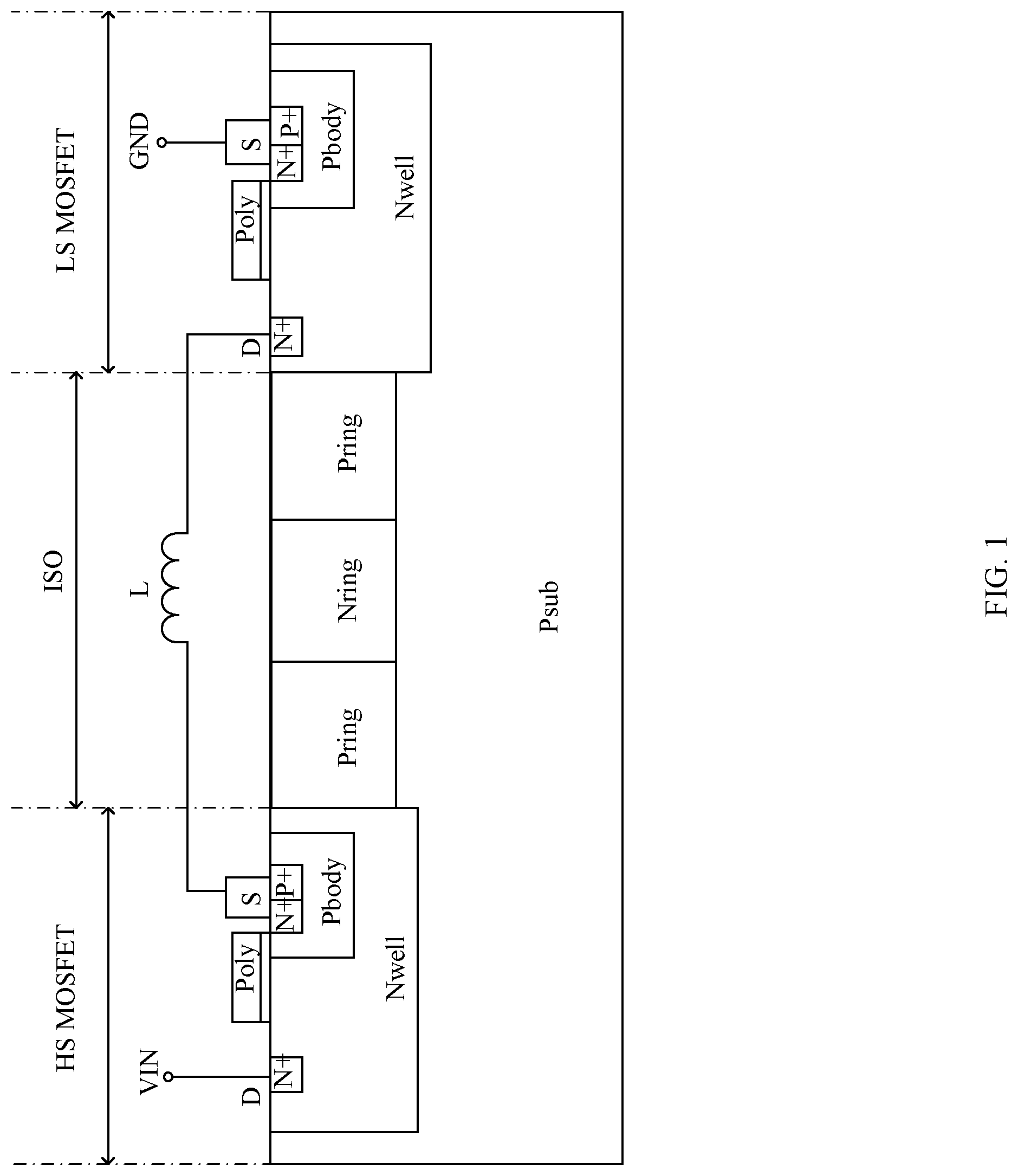 Patent US12310098 — Semiconductor structure having a semiconductor substrate and an isolation component — Figure 1