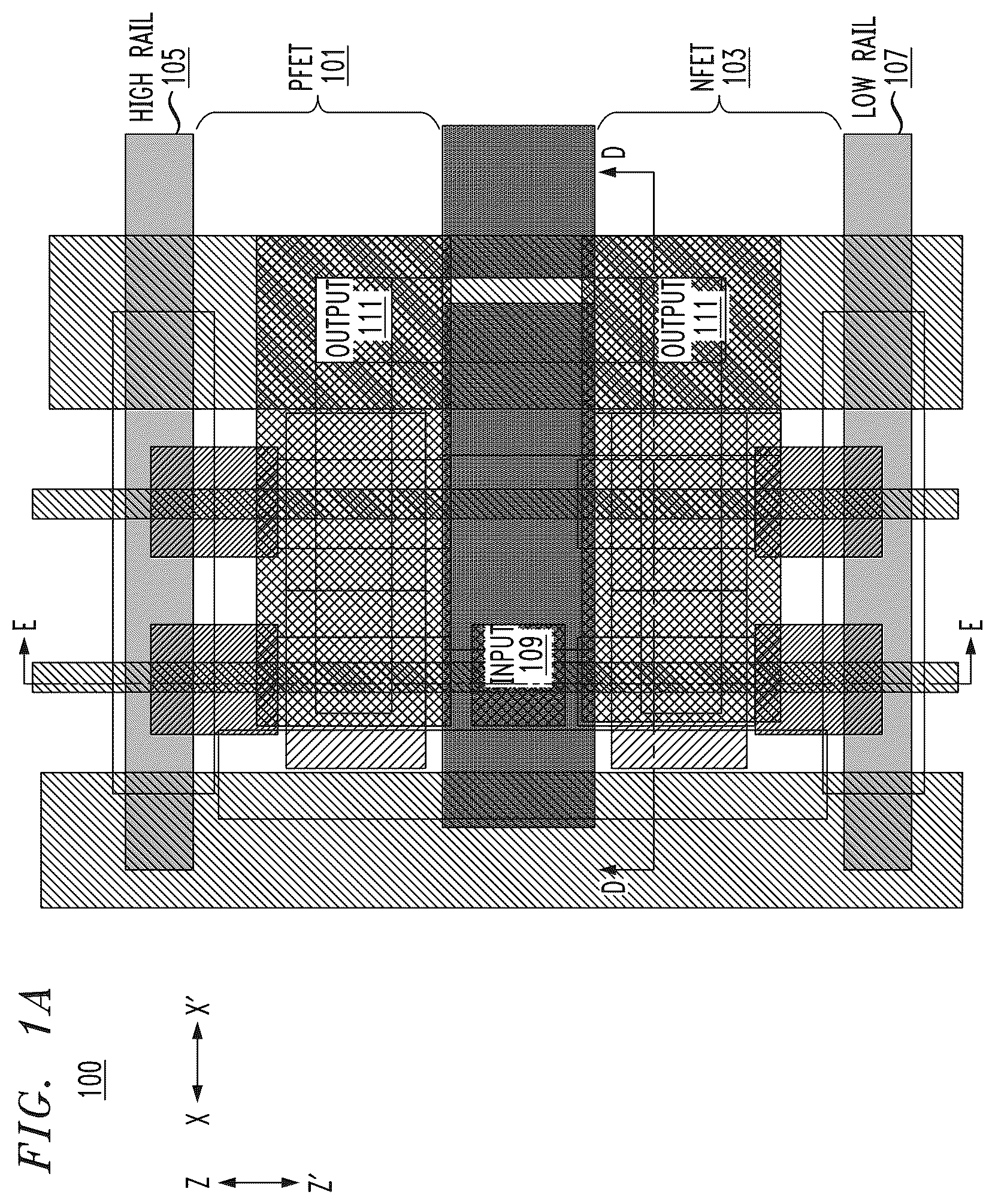 Patent US12310102 — Stacked vertical transport field-effect transistor logic gate structures with shared epitaxial layers — Figure 1