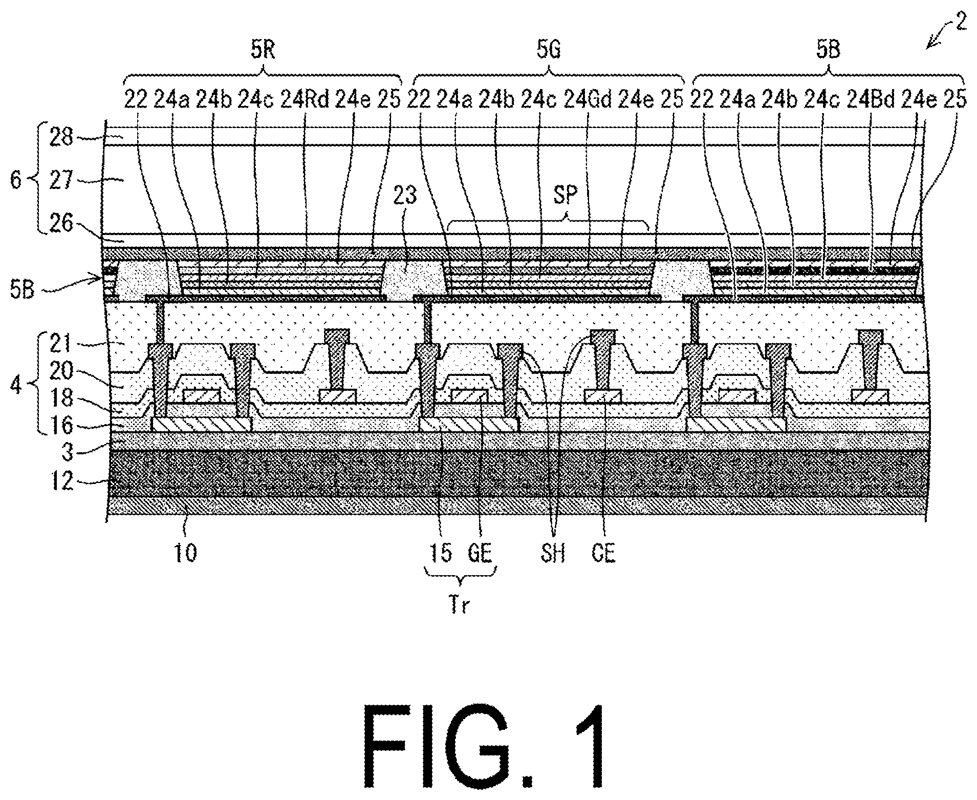 Patent US12310167 Figure 1 – Light-emitting element