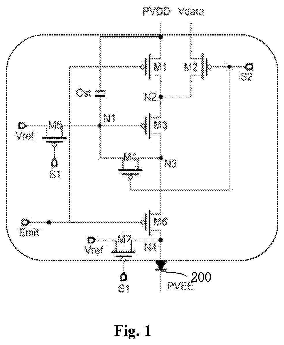 Patent US12310192 — Light-emission driving substrate, light-emitting panel, and display device — Figure 1