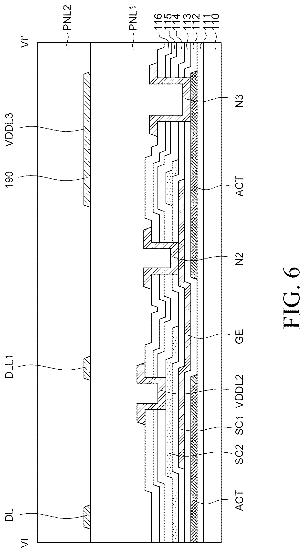 Patent US12310197 Figure 6 – Display device with data link line in active area