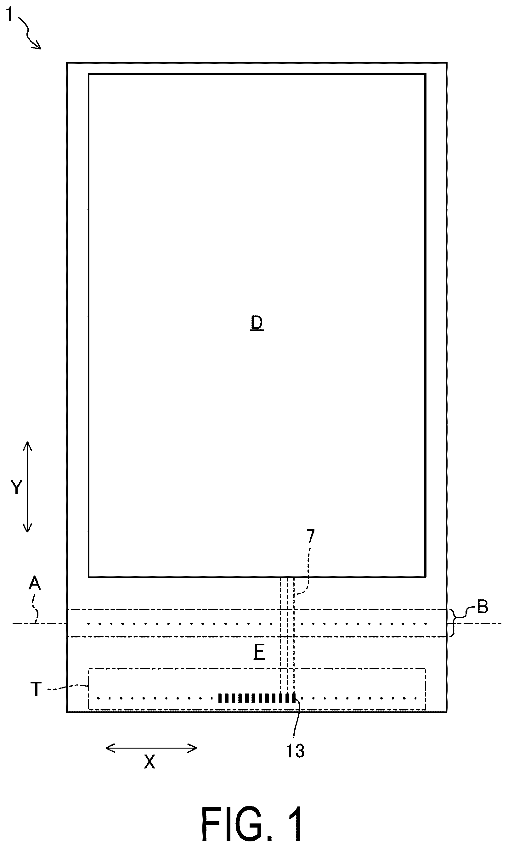 Patent US12310201 — Display device with slits and island-shaped protruding portions in the bending regions — Figure 1