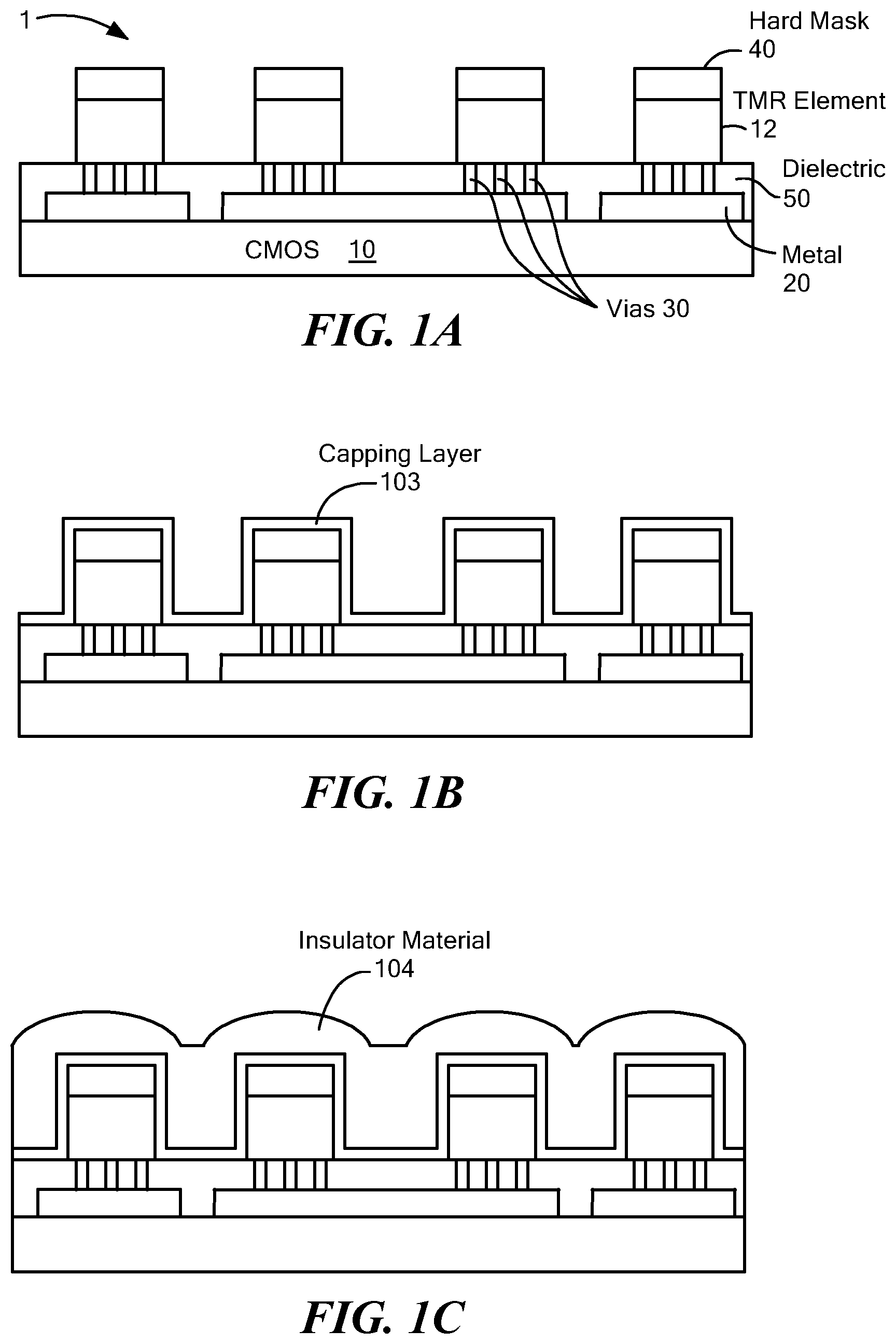 Patent US12310246 — Fabricating an electroconductive contact on a top surface of a tunneling magnetoresistance element — Figure 1
