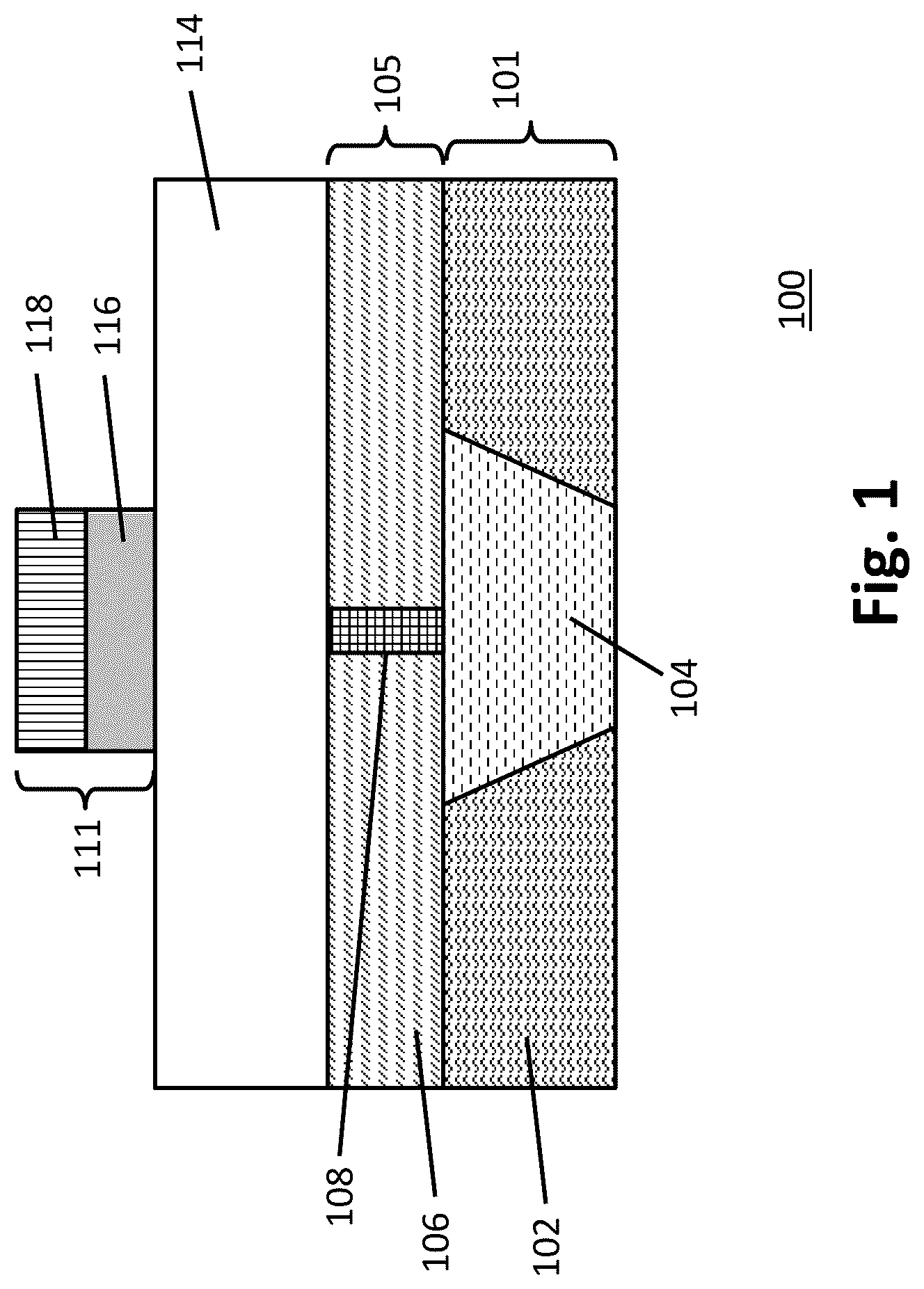 Patent US12310262 — Phase change memory with encapsulated phase change element — Figure 1