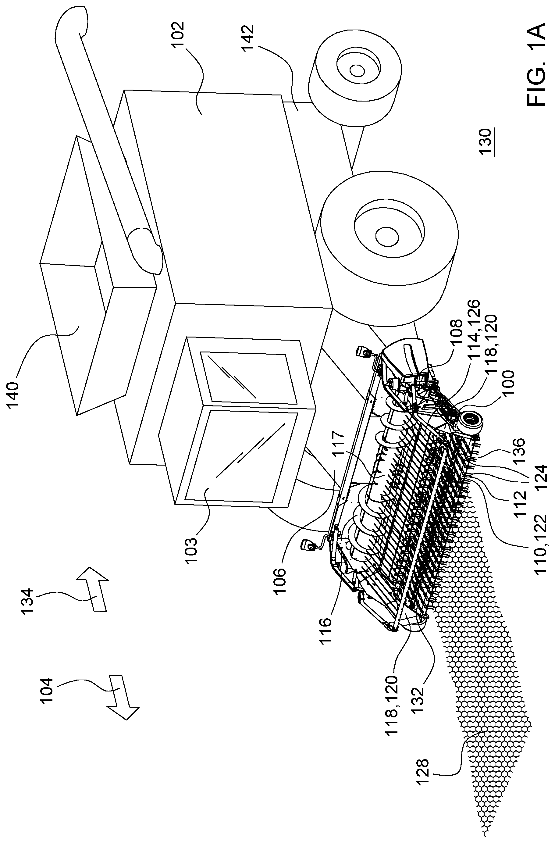 Patent US12310289 Figure 1 – Pickup belt header finger guide ramp