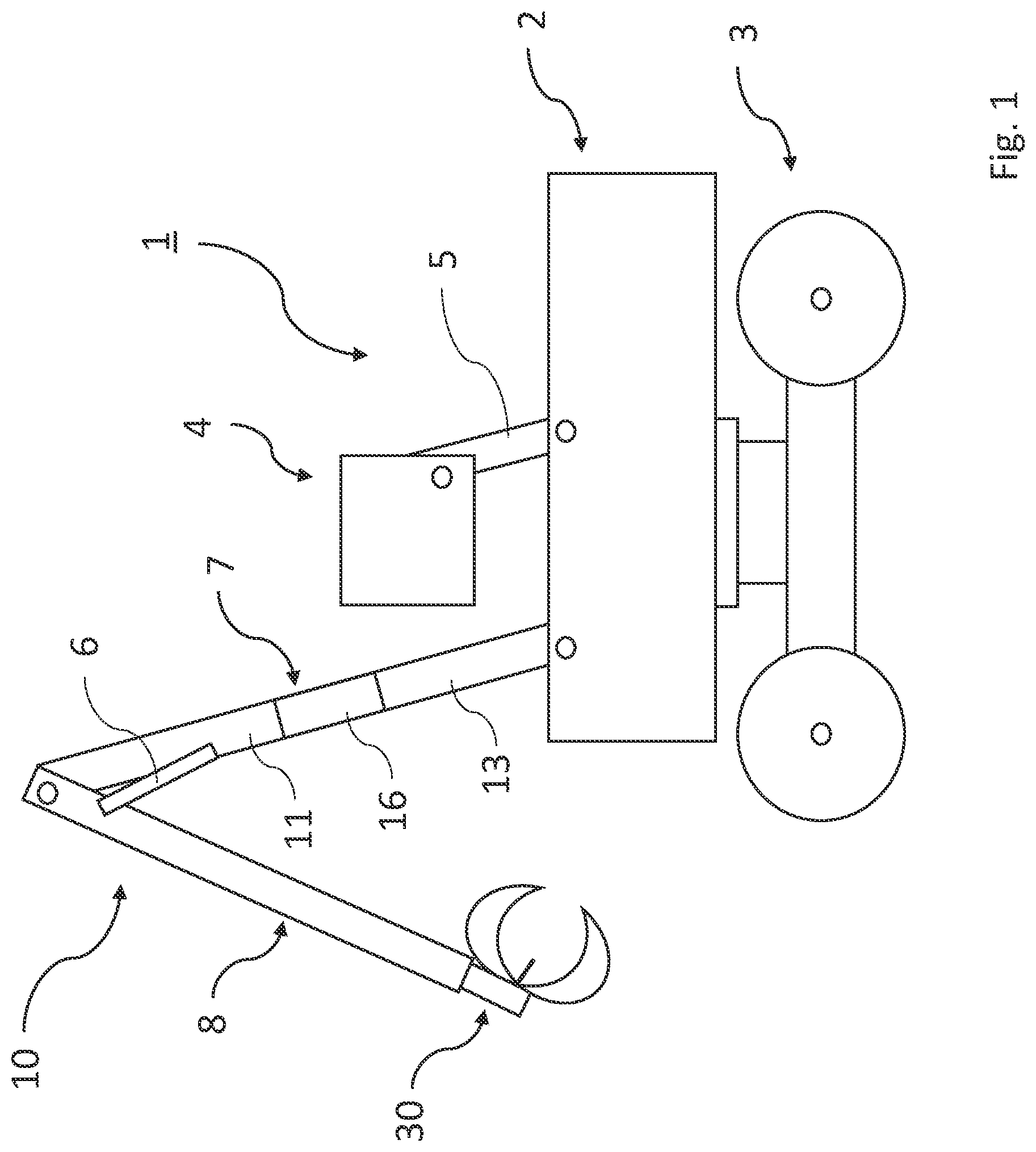 Patent US12310296 — Articulated boom, machine, method for manufacturing a connecting piece for an articulated boom and use of an articulated boom — Figure 1