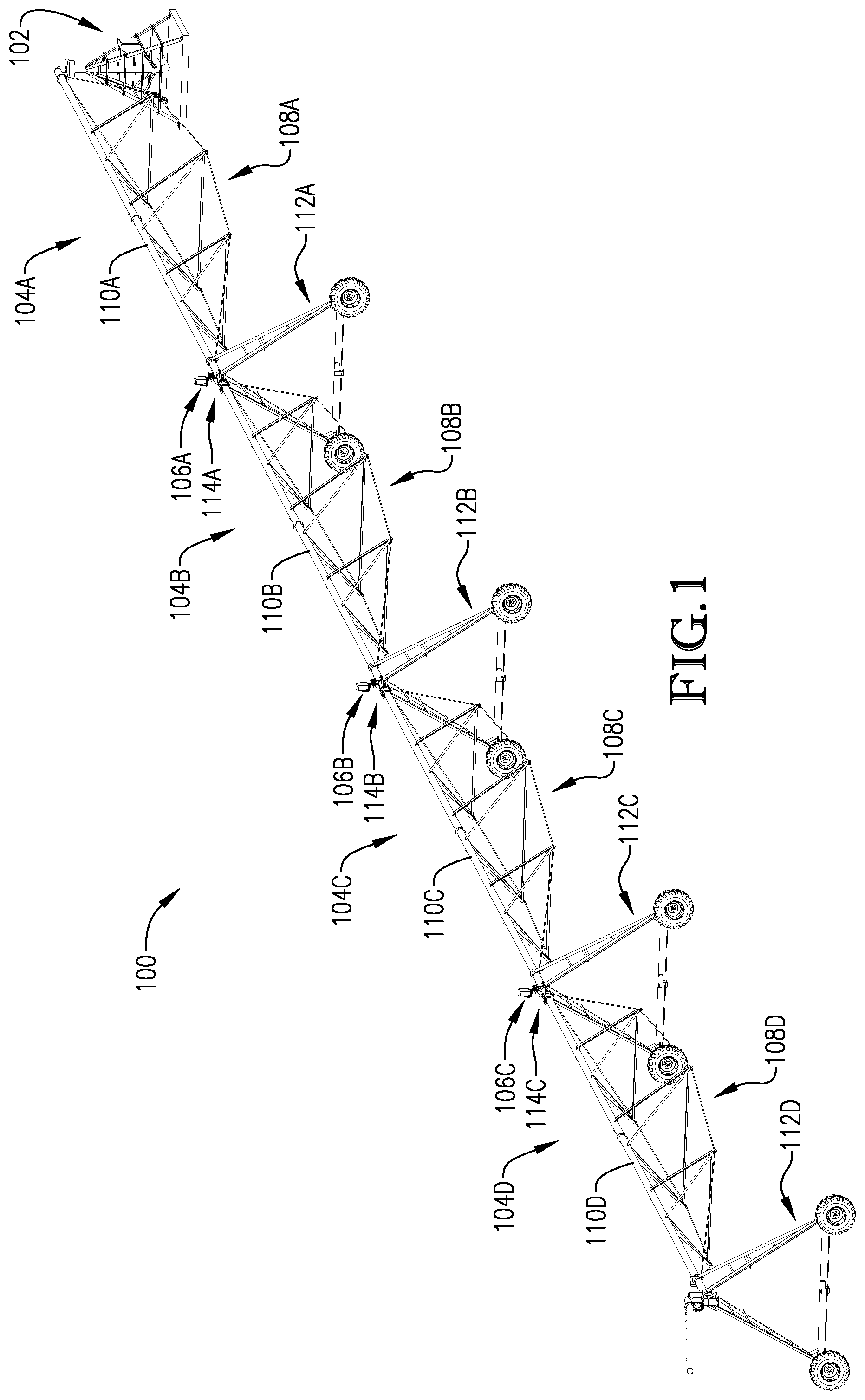Patent US12310298 — Alignment guide for an alignment system of a mobile irrigation system — Figure 1