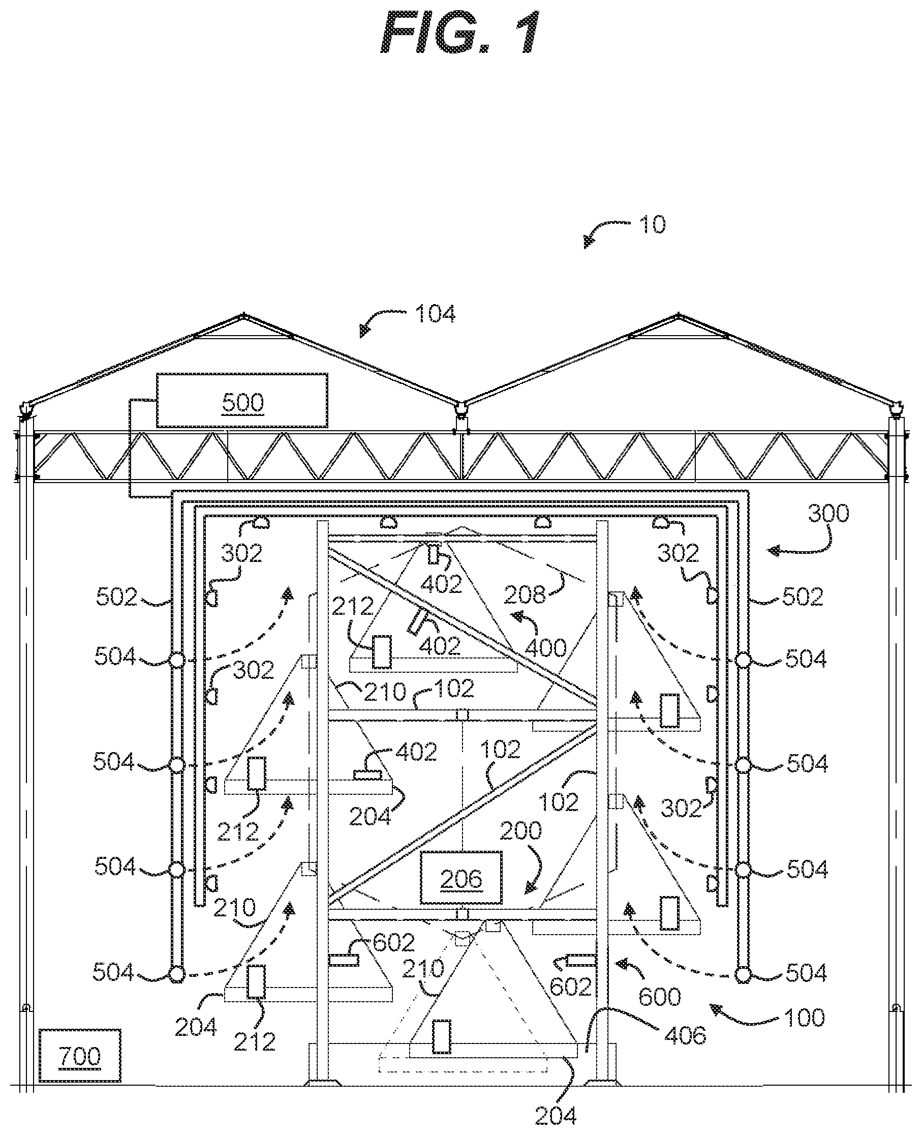 Patent US12310302 Figure 1 – Vertical cultivation system and method