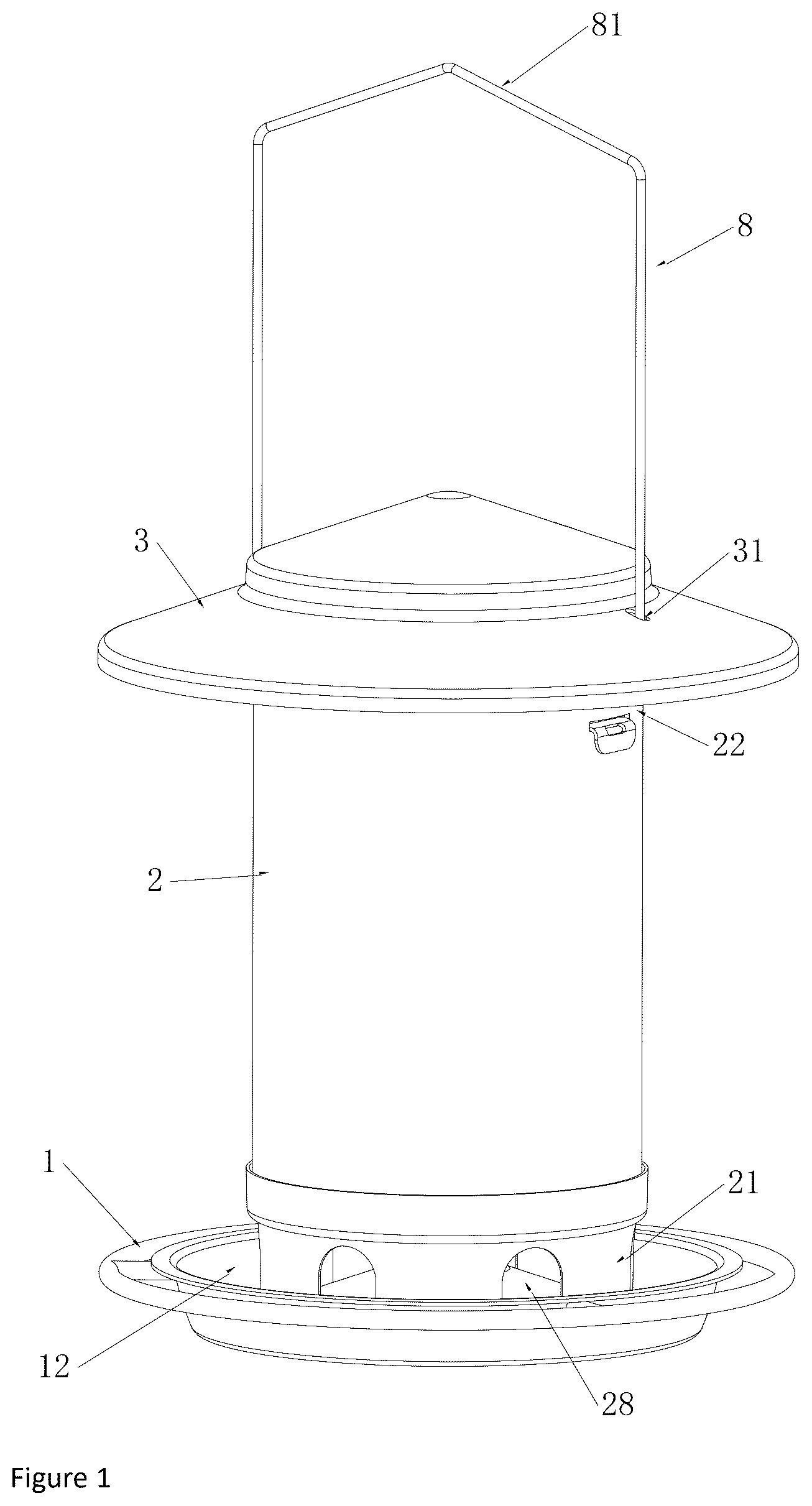 Patent US12310335 — Detachable bird feeder — Figure 1