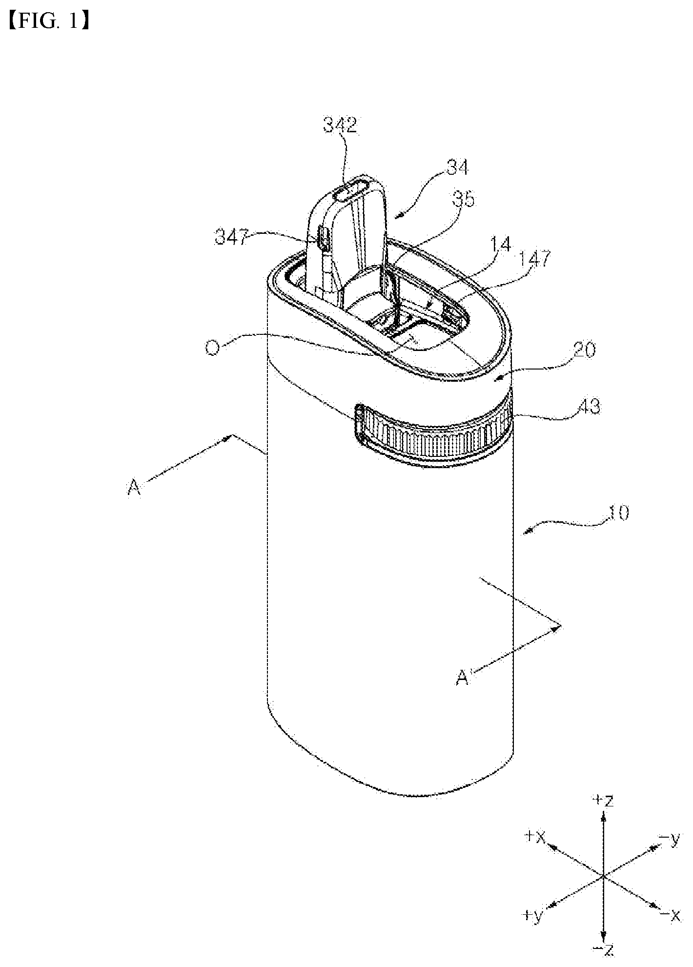 Patent US12310402 — Aerosol-generating device — Figure 1