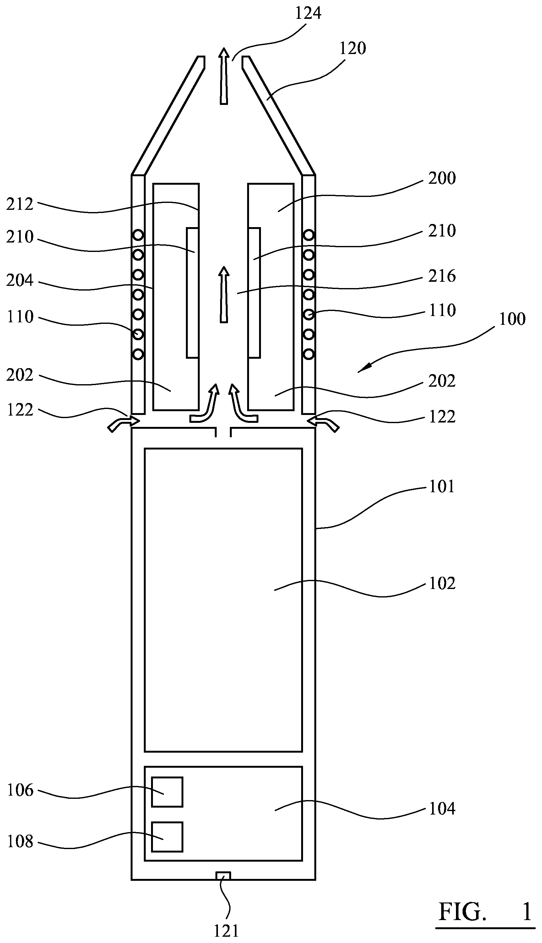 Patent US12310407 — Aerosol-generating system comprising a cartridge with an internal air flow passage — Figure 1