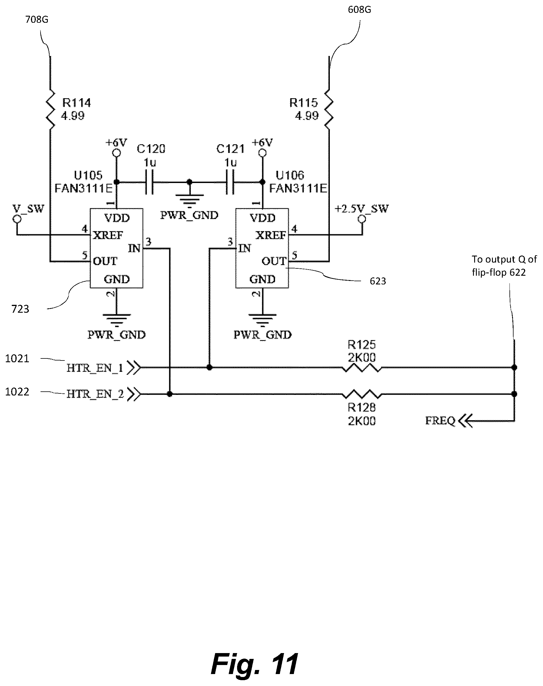 Patent US12310417 Figure 11 – Apparatus for aerosol generating device having heating control circuit heating based on temperature of the heater or heaters