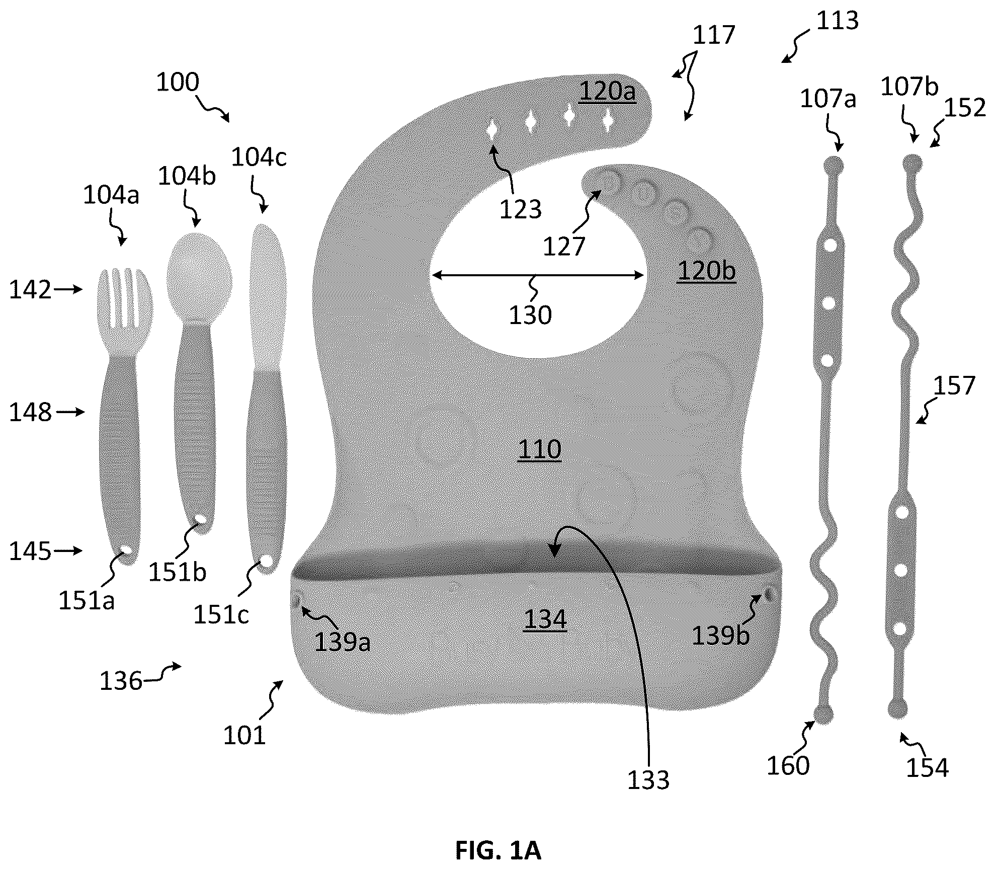 Patent US12310423 — Bib and utensil kit — Figure 1