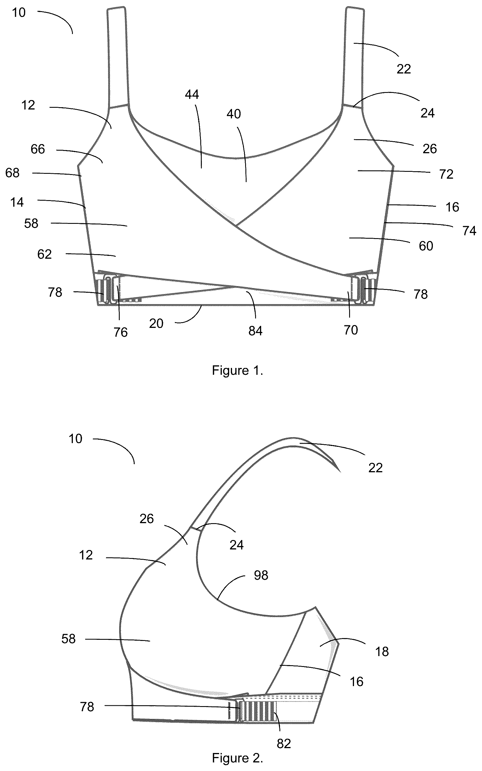 Patent US12310428 — Breast support garment — Figure 1