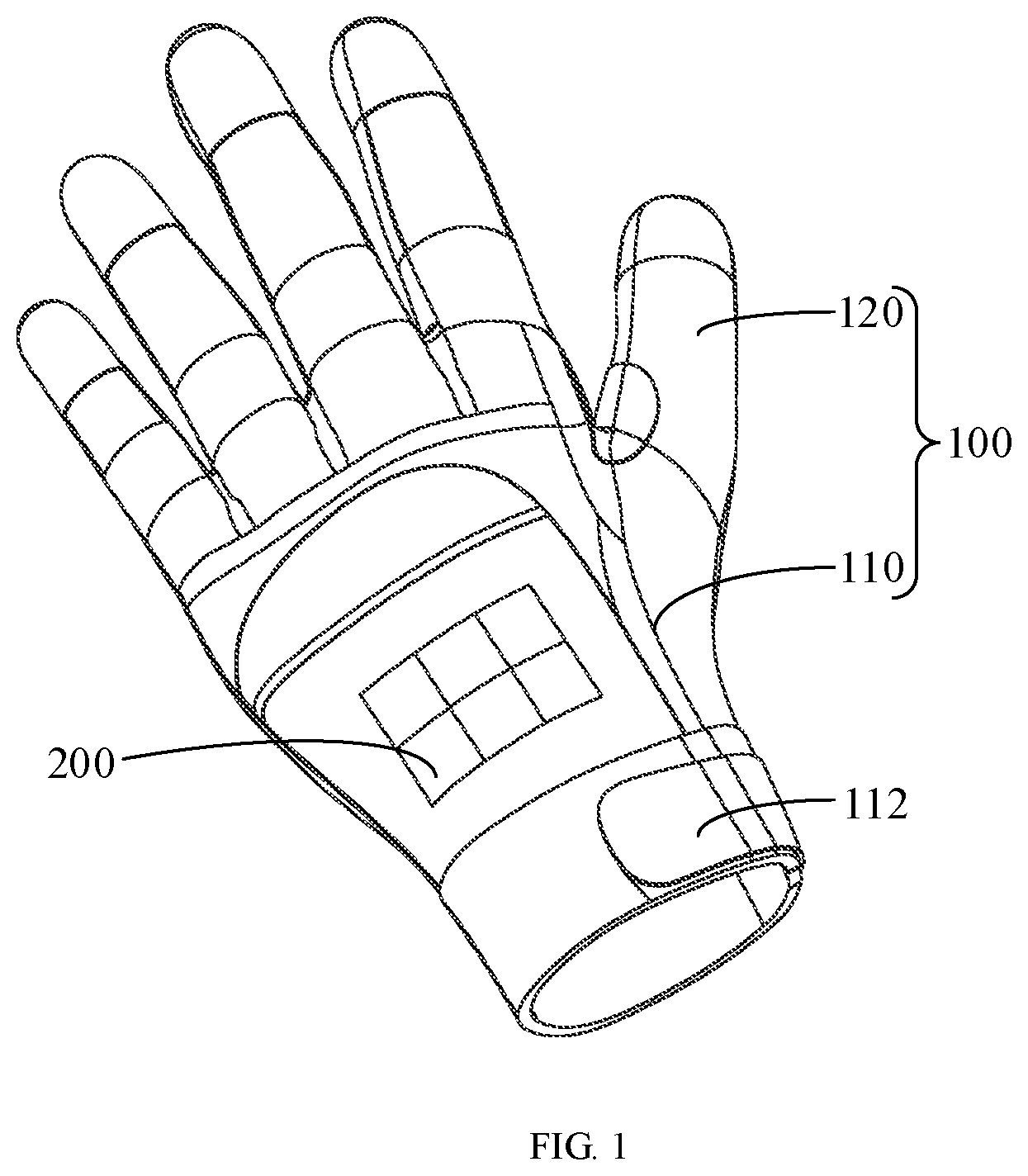 Patent US12310435 — Magnetic gloves — Figure 1
