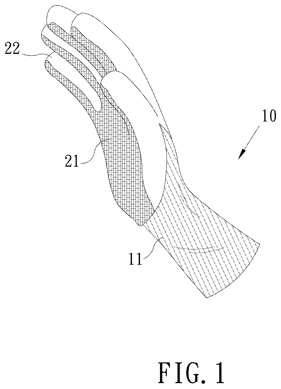 Patent US12310436 — Glove structure and its manufacturing method — Figure 1