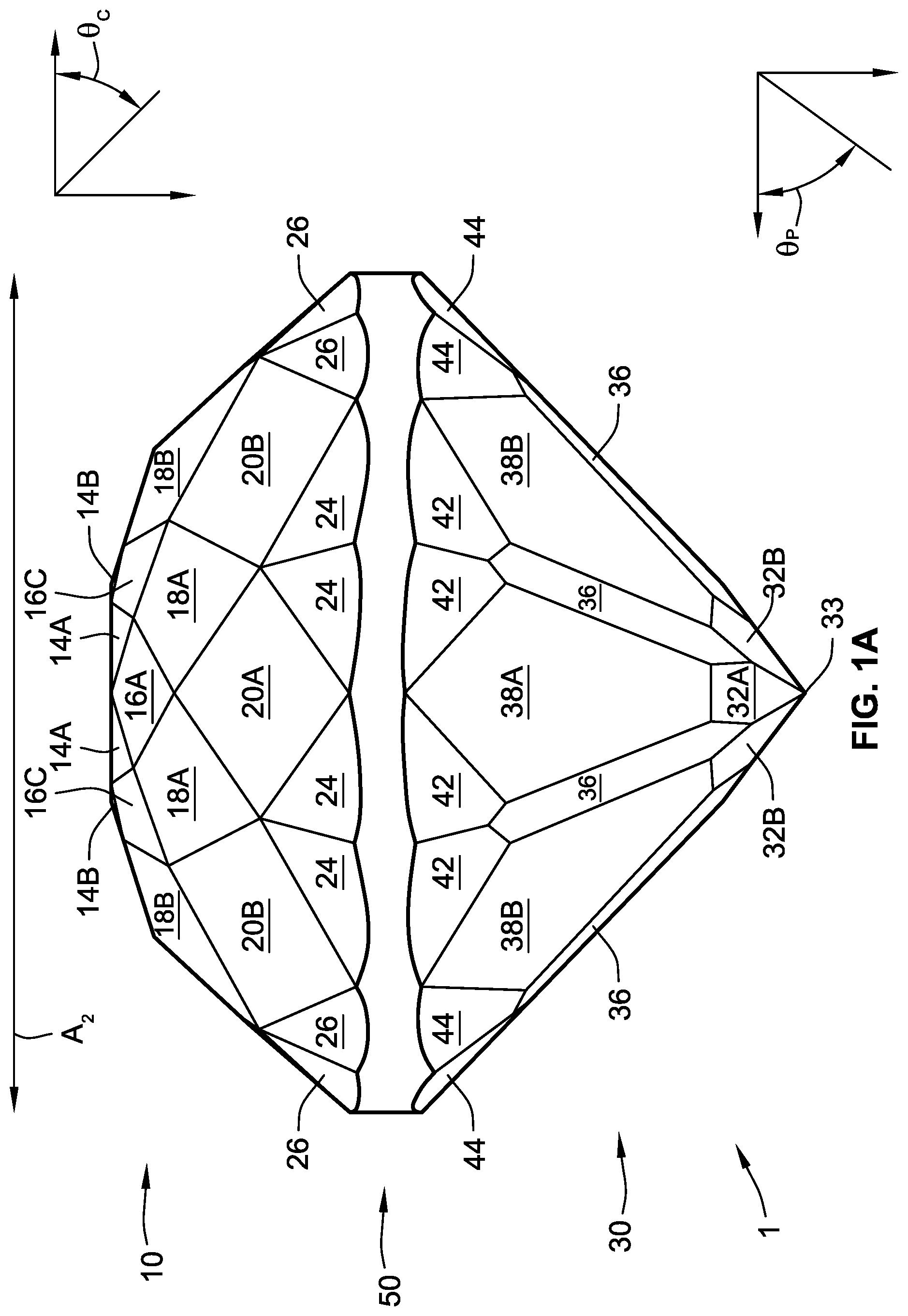 Patent US12310464 — Gemstone and method of cutting the same — Figure 1