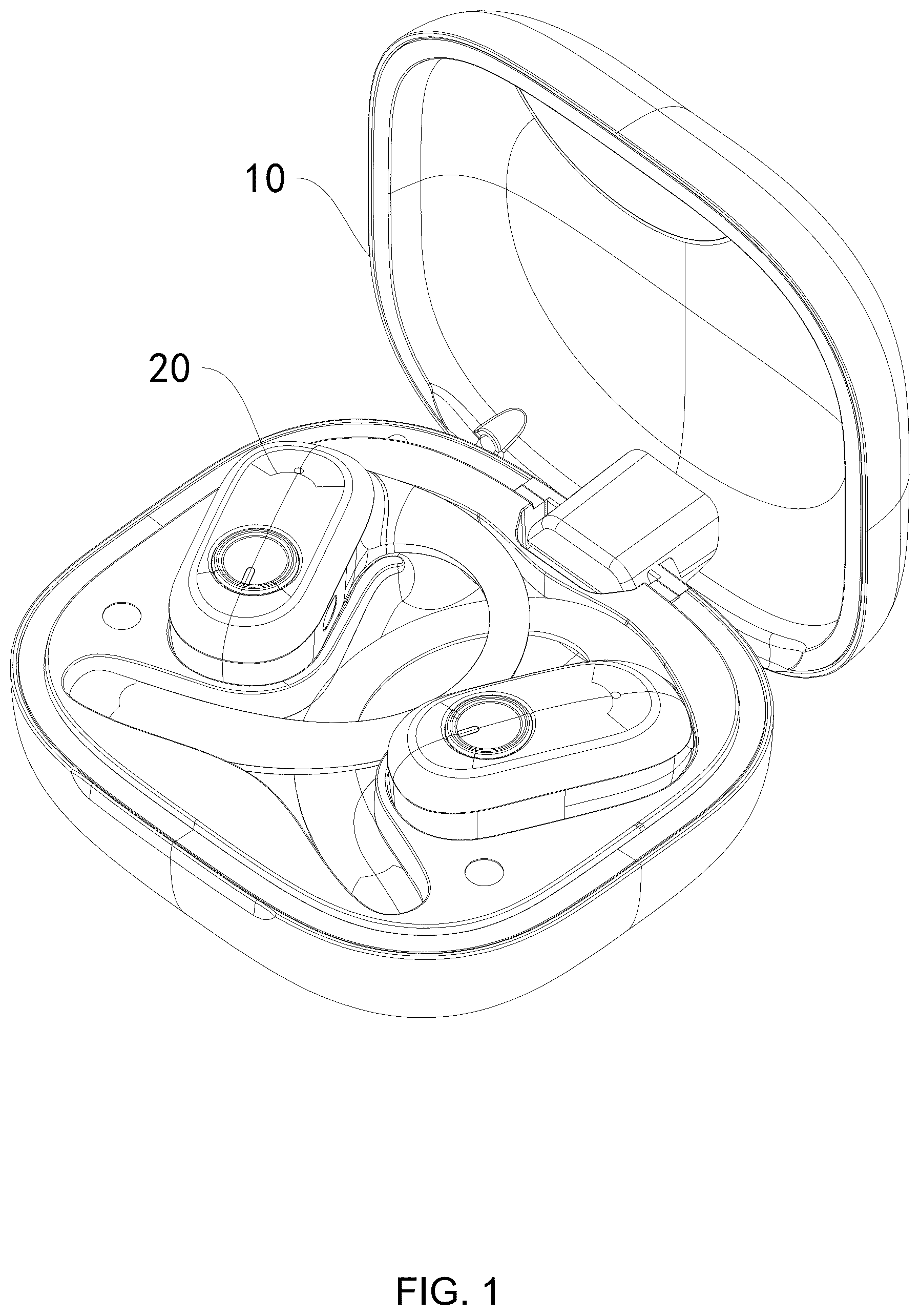 Patent US12310473 — Luminescent earphone compartment — Figure 1