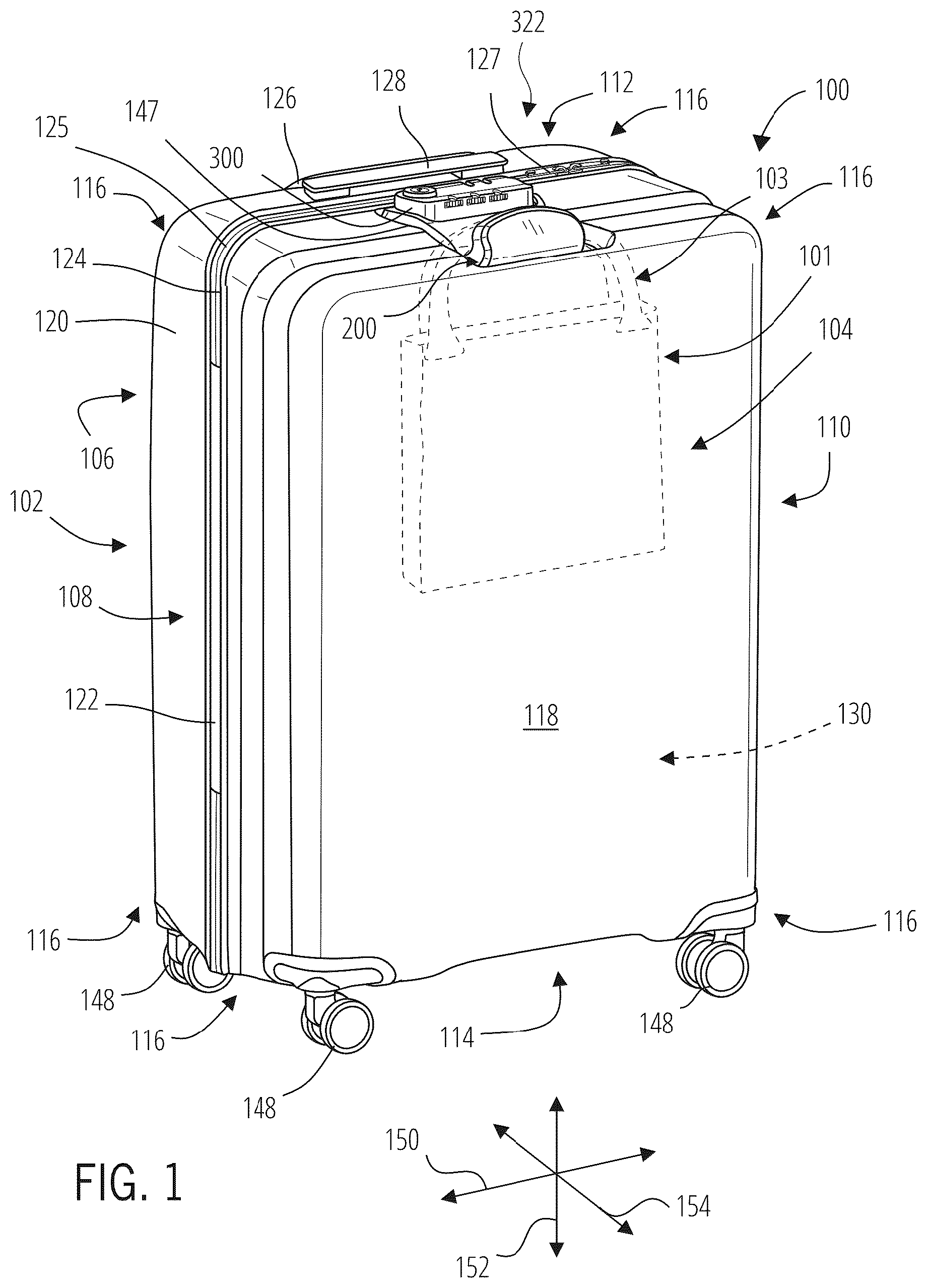 Patent US12310476 — Luggage article attachment member — Figure 1