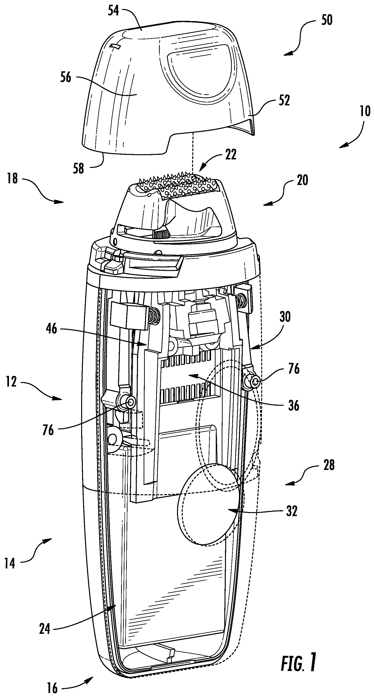 Patent US12310482 — Handheld treatment apparatus with cartridge assembly locking features — Figure 1