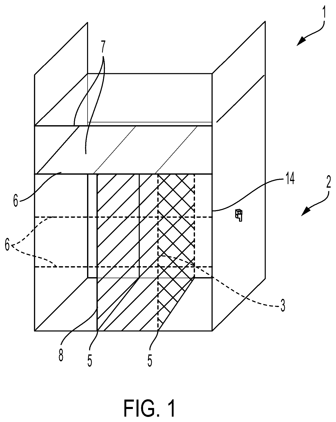 Patent US12310500 Figure 1 – Frame element for installation in work furniture