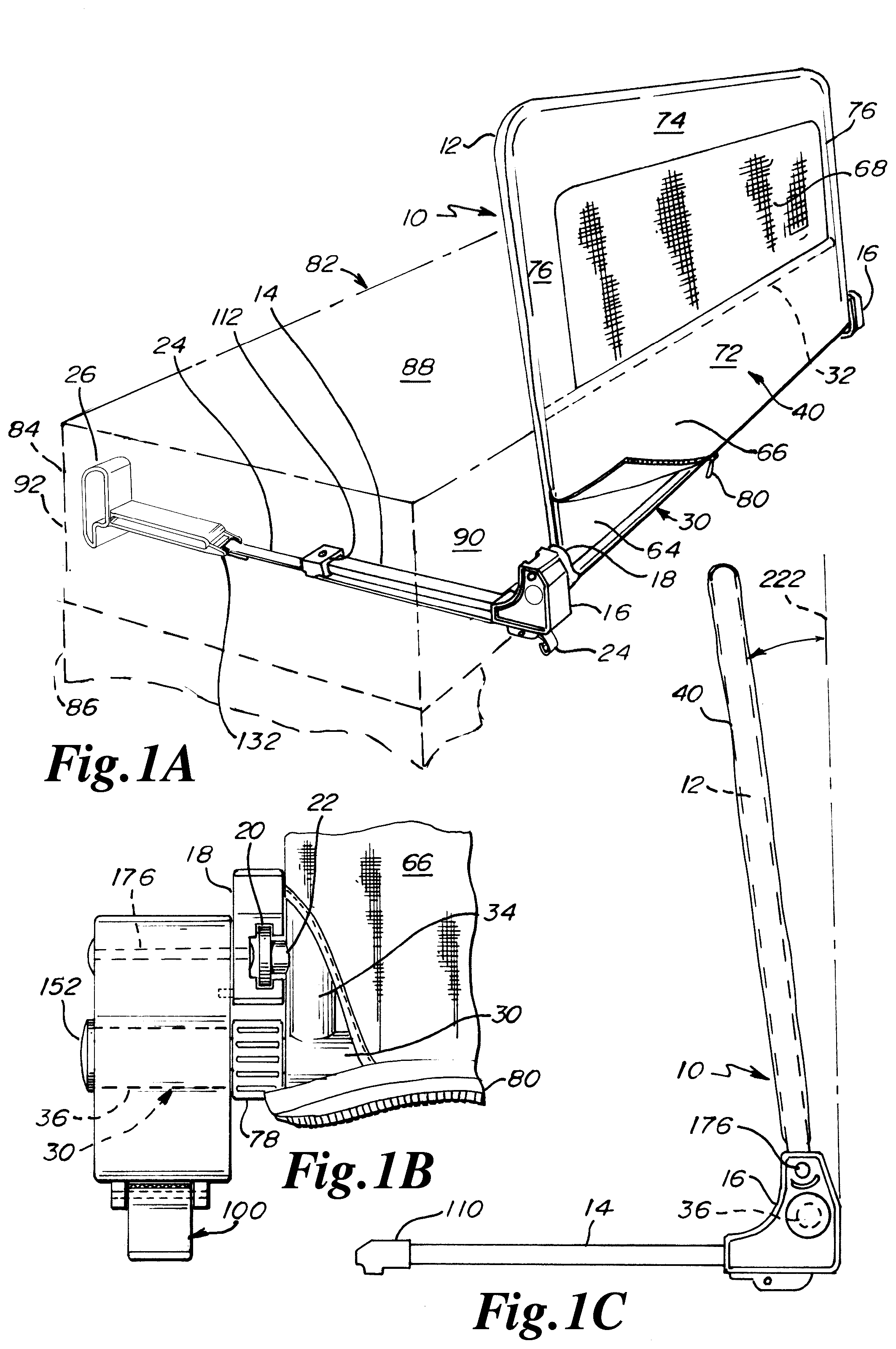 Patent US12310505 — Bed rail having rotating seat for guard frame — Figure 1