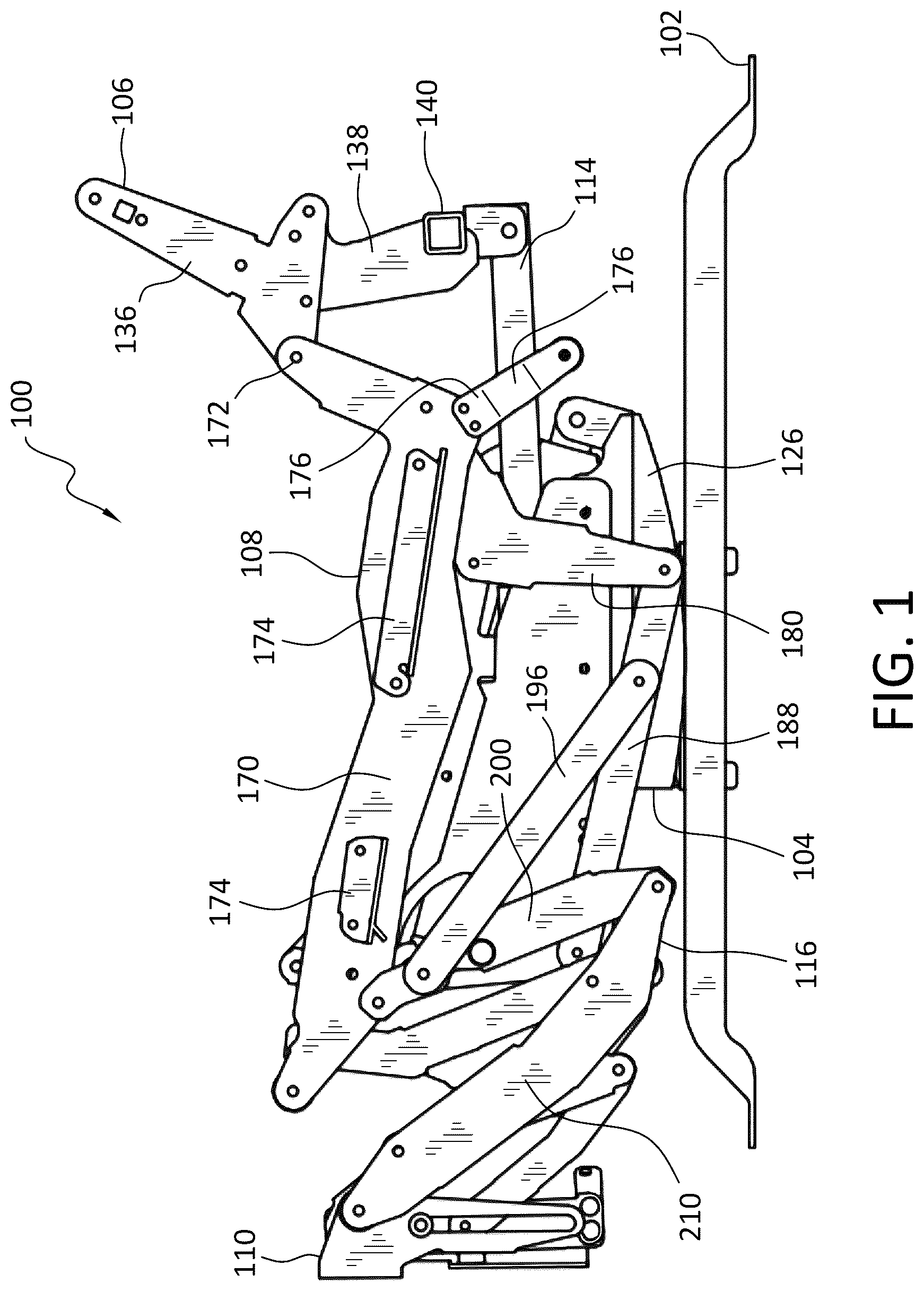 Patent US12310509 Figure 1 – Powered rocking lounger chair
