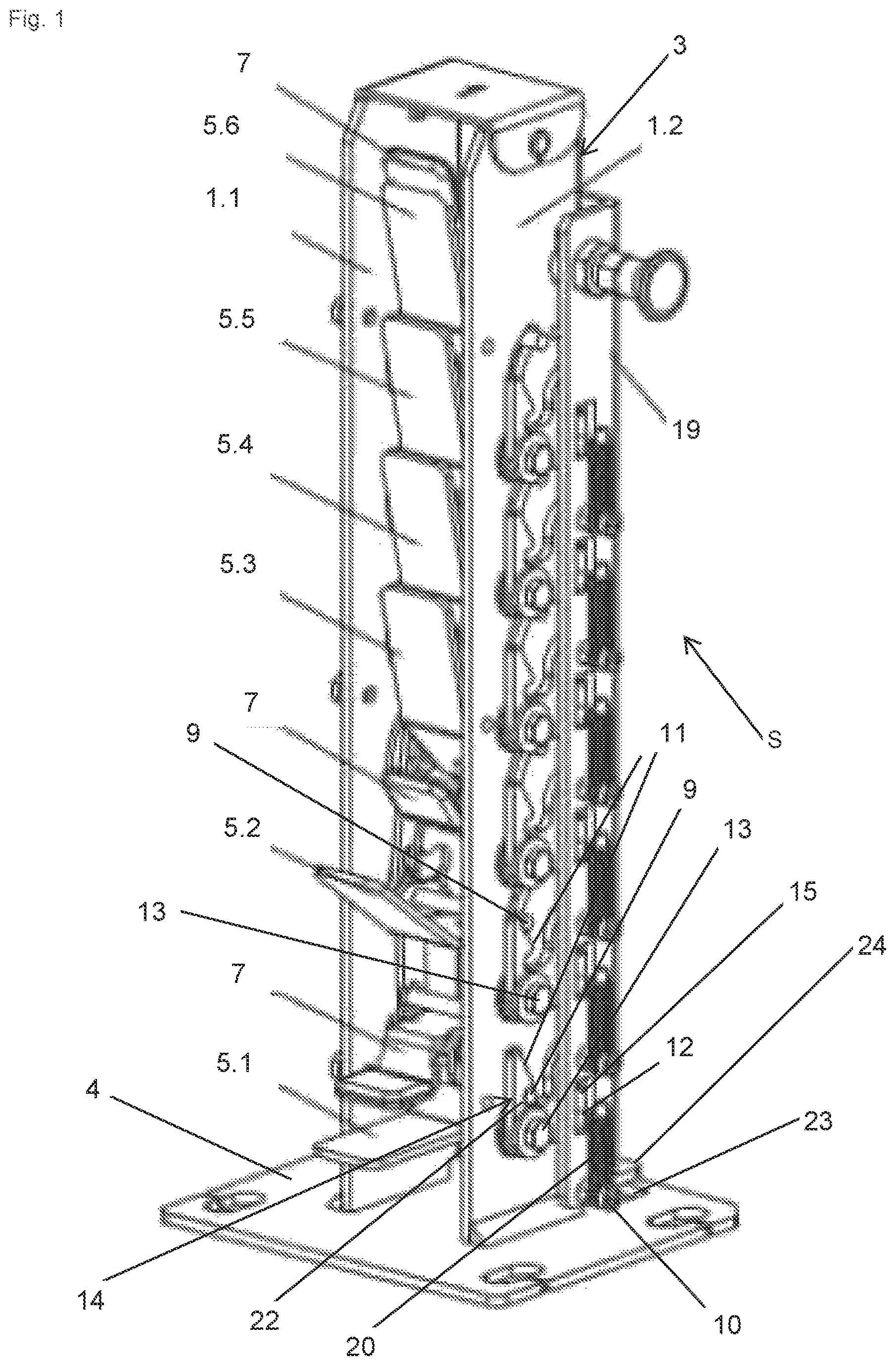 Patent US12310517 — Stacking column — Figure 1