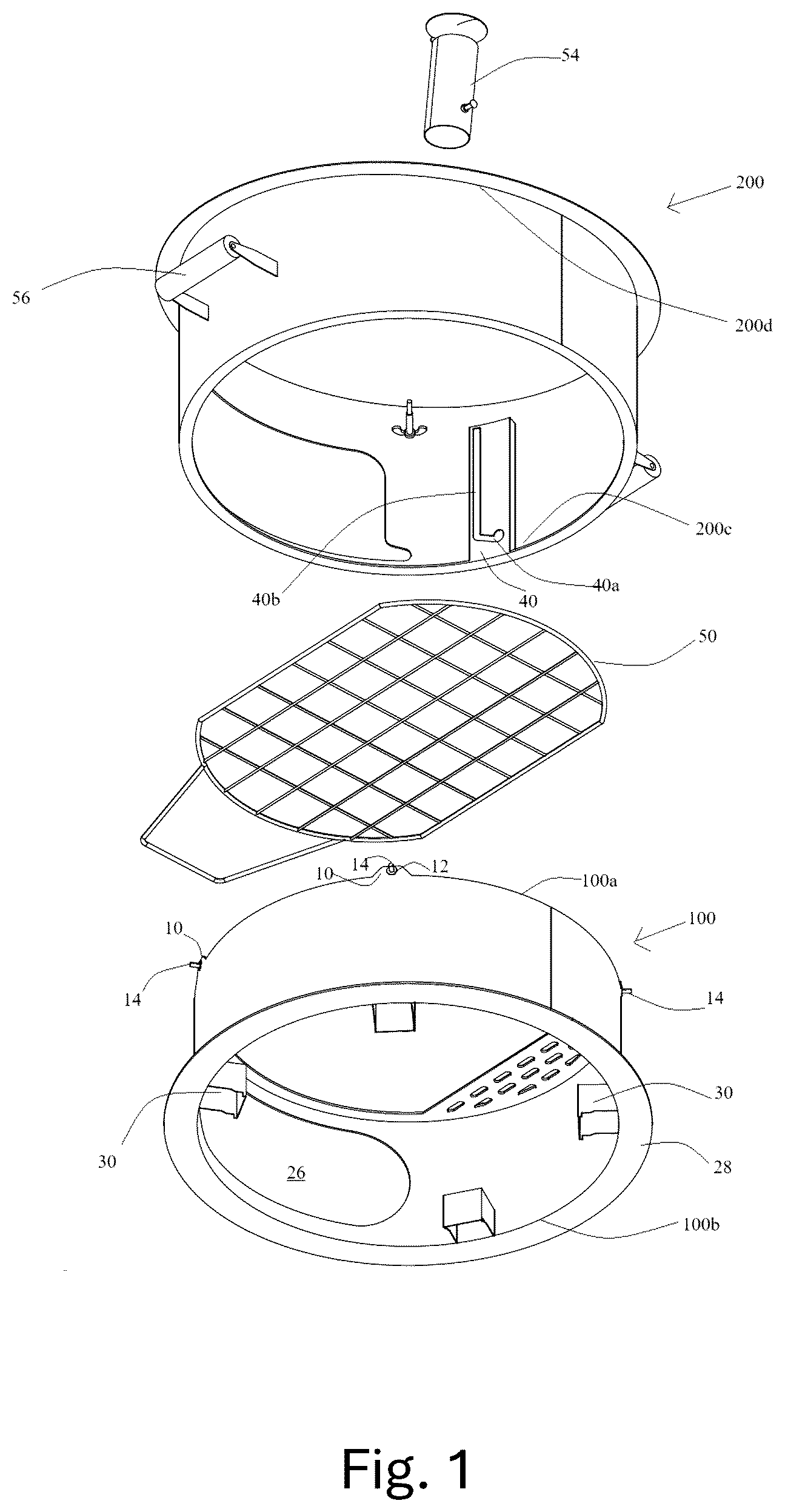 Patent US12310532 — Telescopic pizza oven — Figure 1