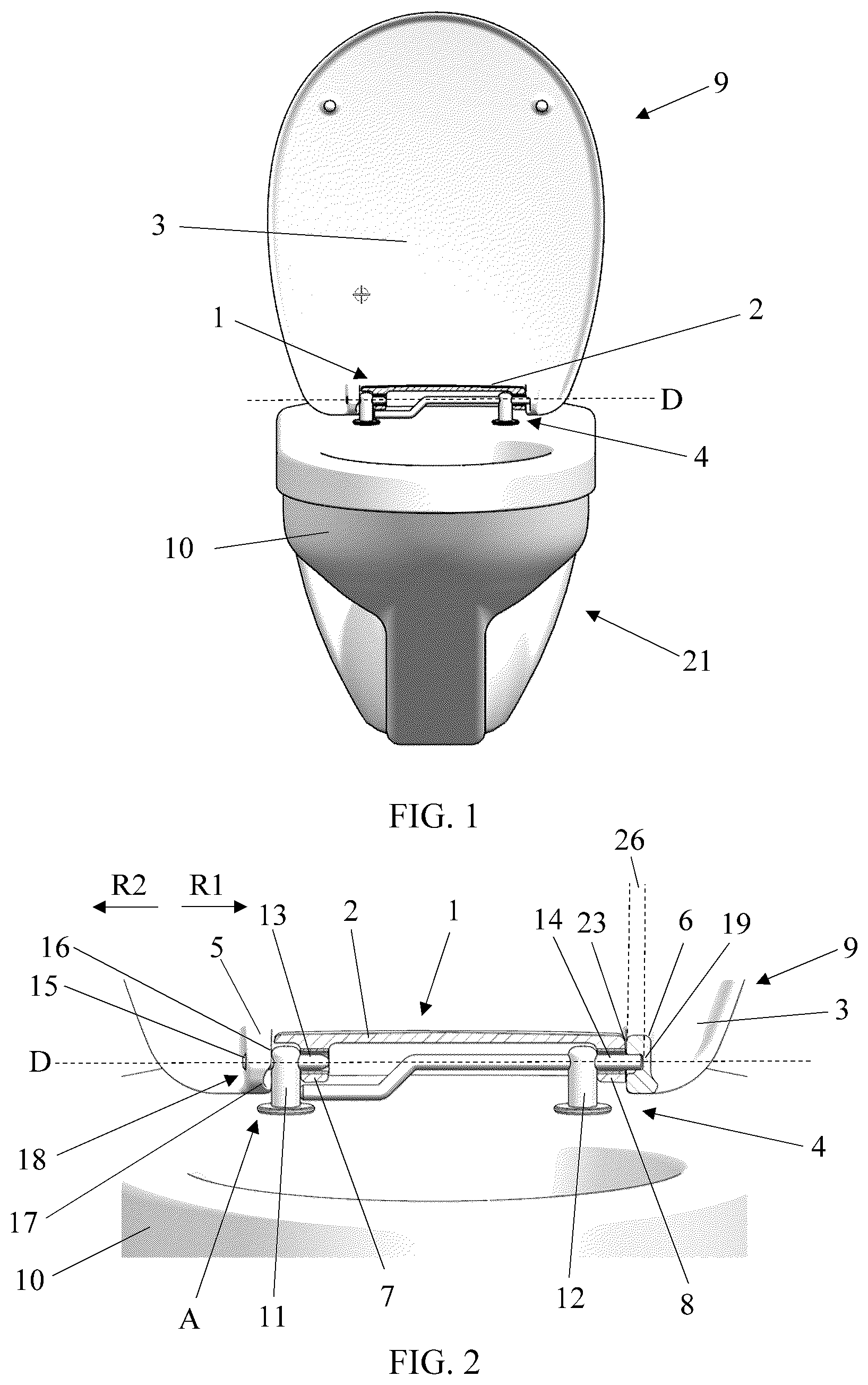 Patent US12310537 — Toilet seat and lid system and method — Figure 1