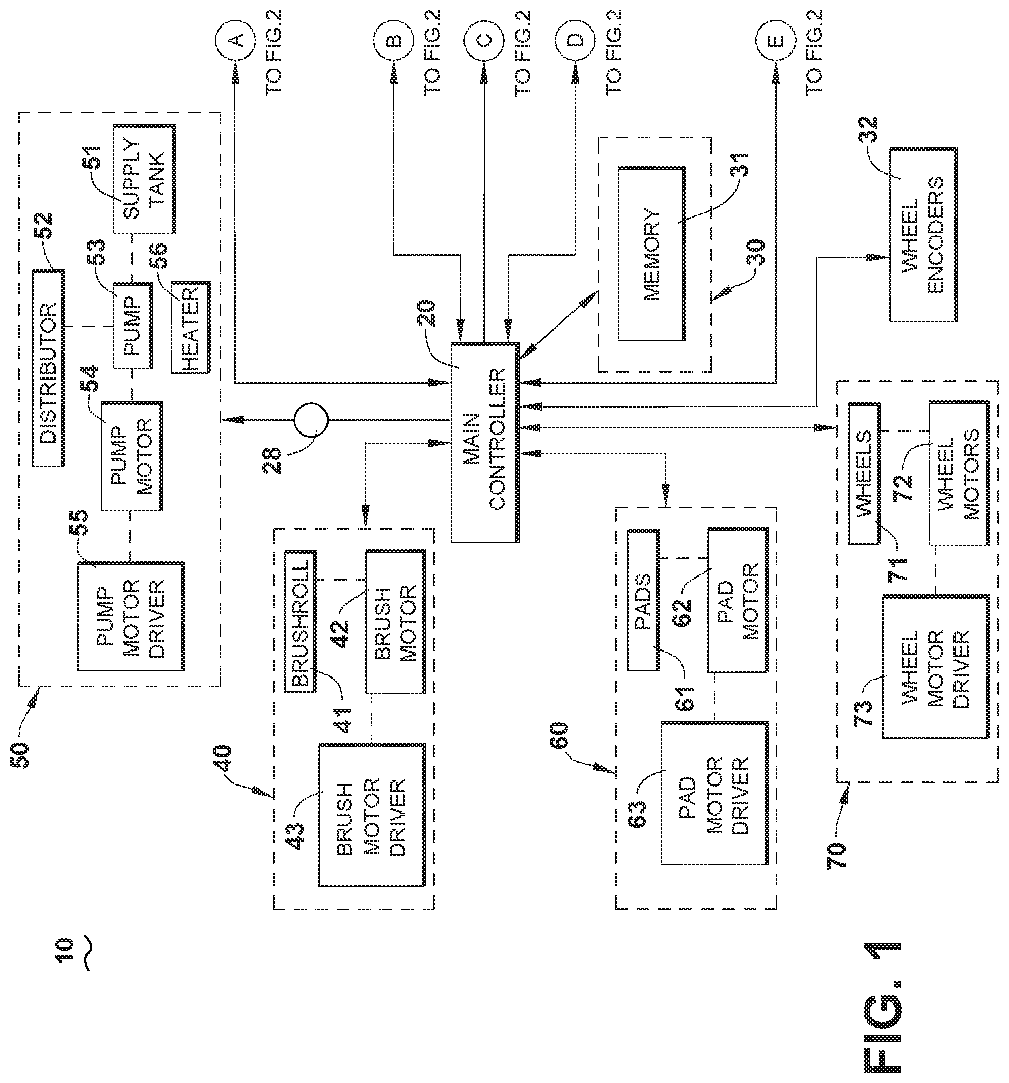 Patent US12310543 — Robotic cleaner with sweeper and rotating dusting pads — Figure 1