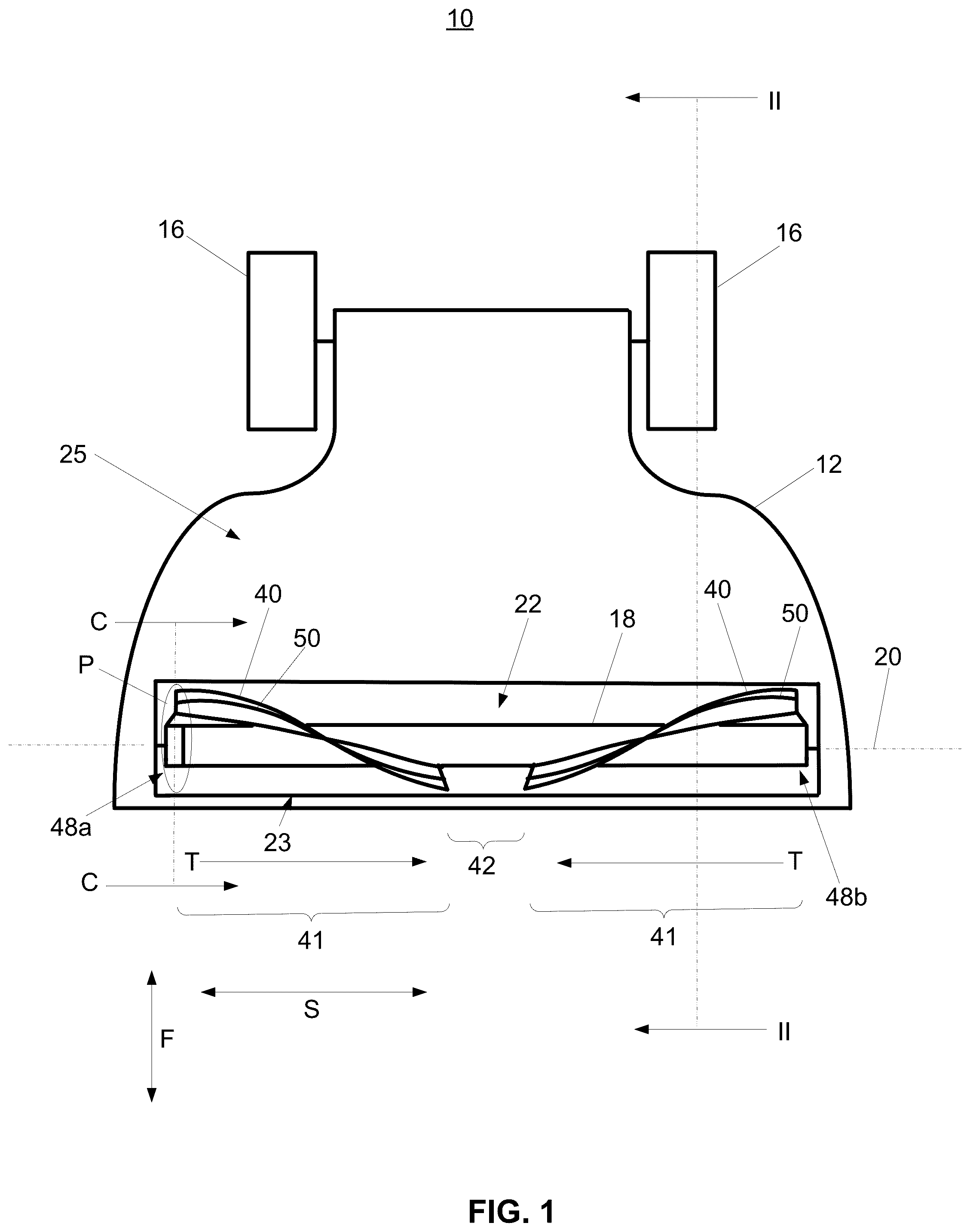 Patent US12310547 — Agitator with hair removal — Figure 1