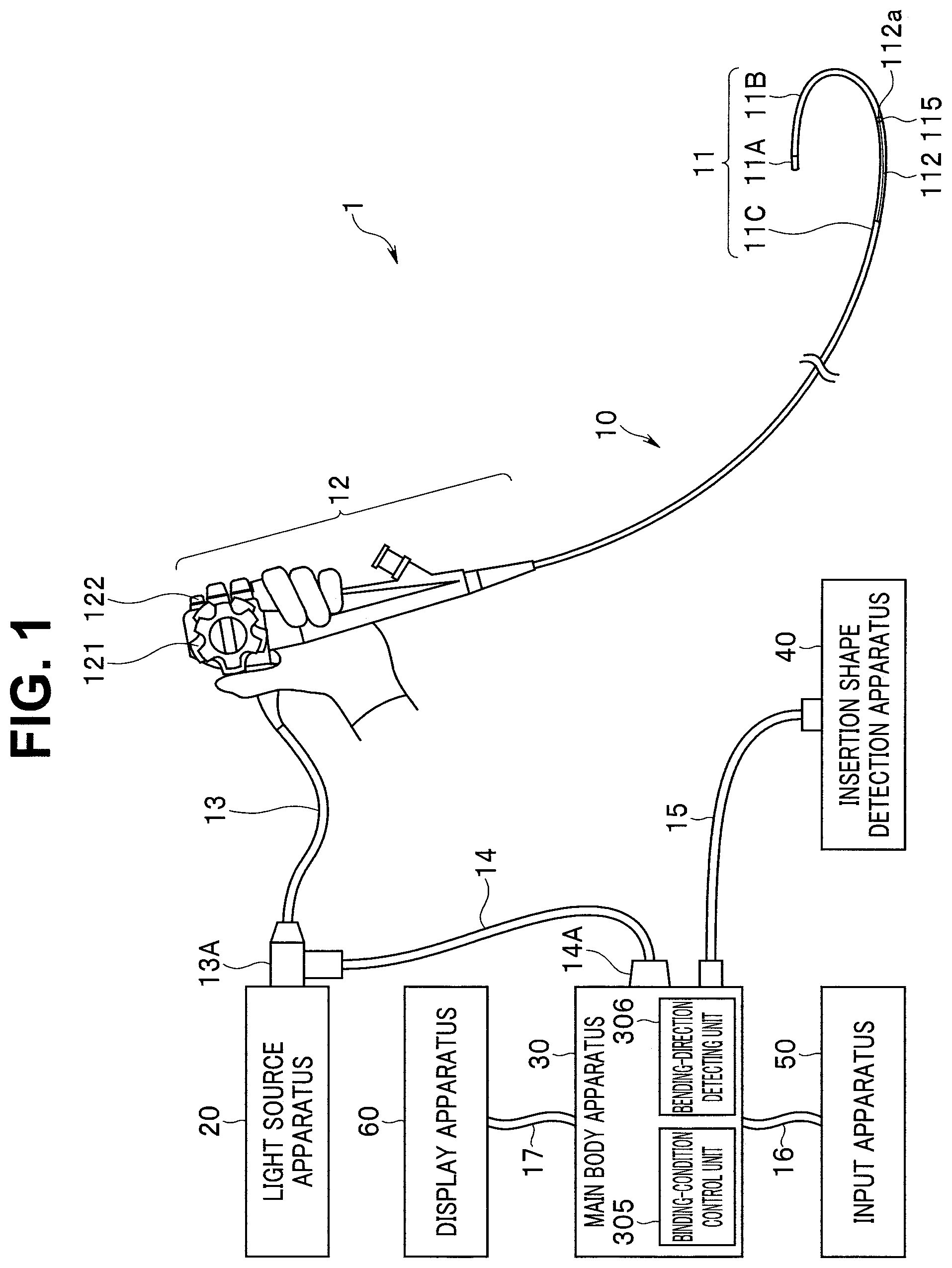 Patent US12310557 Figure 1 – Flexible tube insertion apparatus, control apparatus, and method of changing rigidity