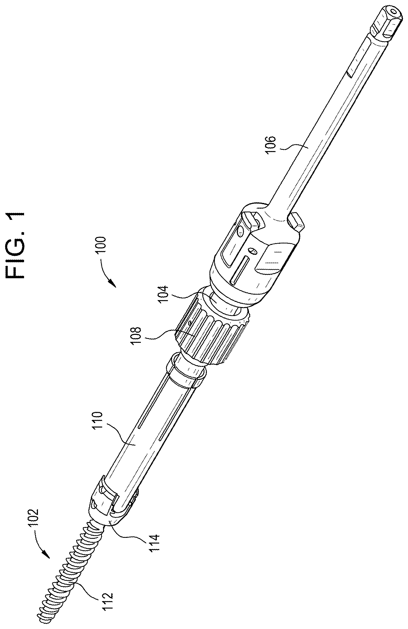 Patent US12310644 Figure 1 – Bone screw inserters and methods