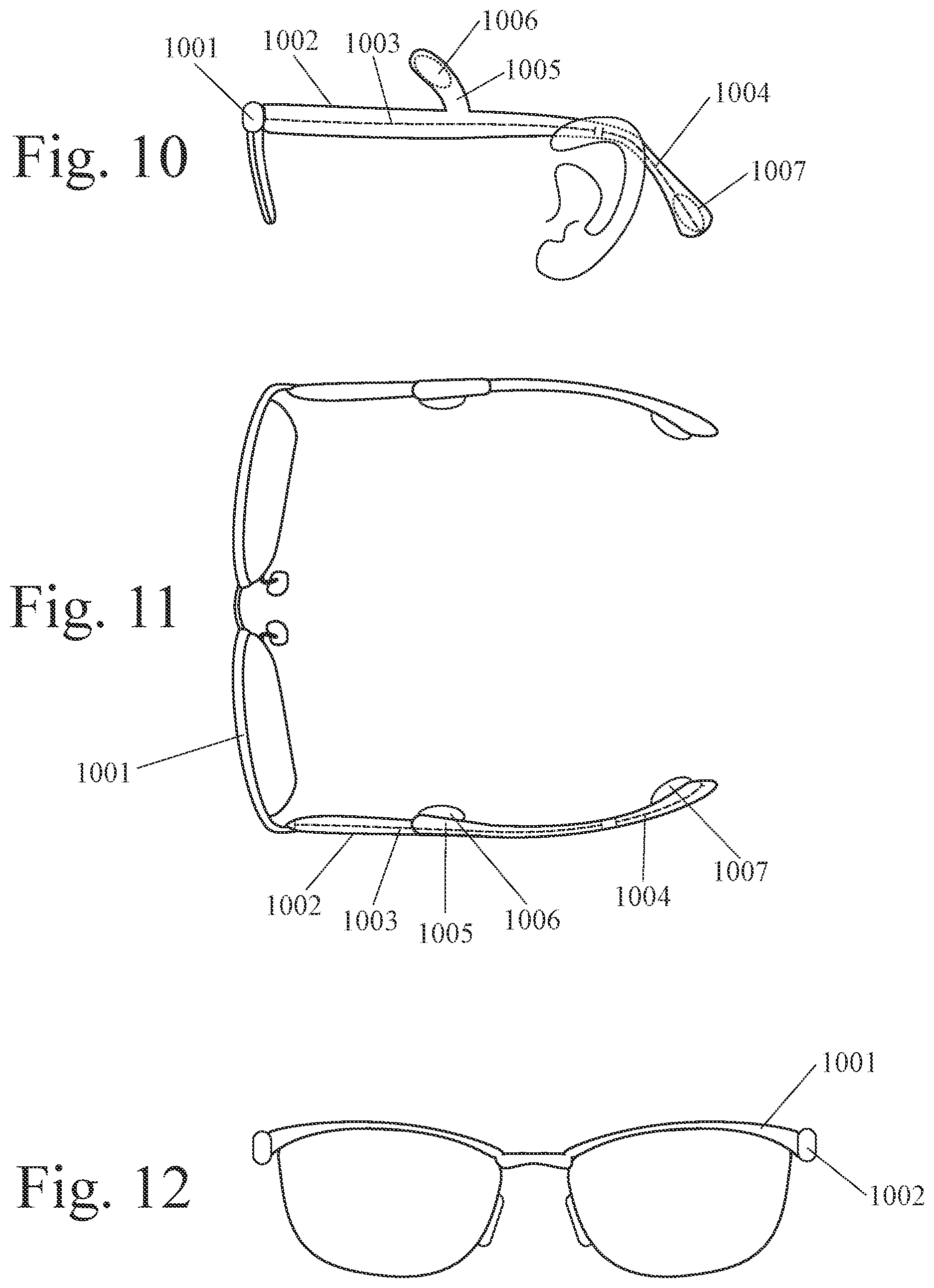 Patent US12310749 Figure 4 – Eyewear (eyeglasses) with electrodes (EEG sensors) for prediction and/or detection of health events or use as a brain-to-computer interface (BCI)