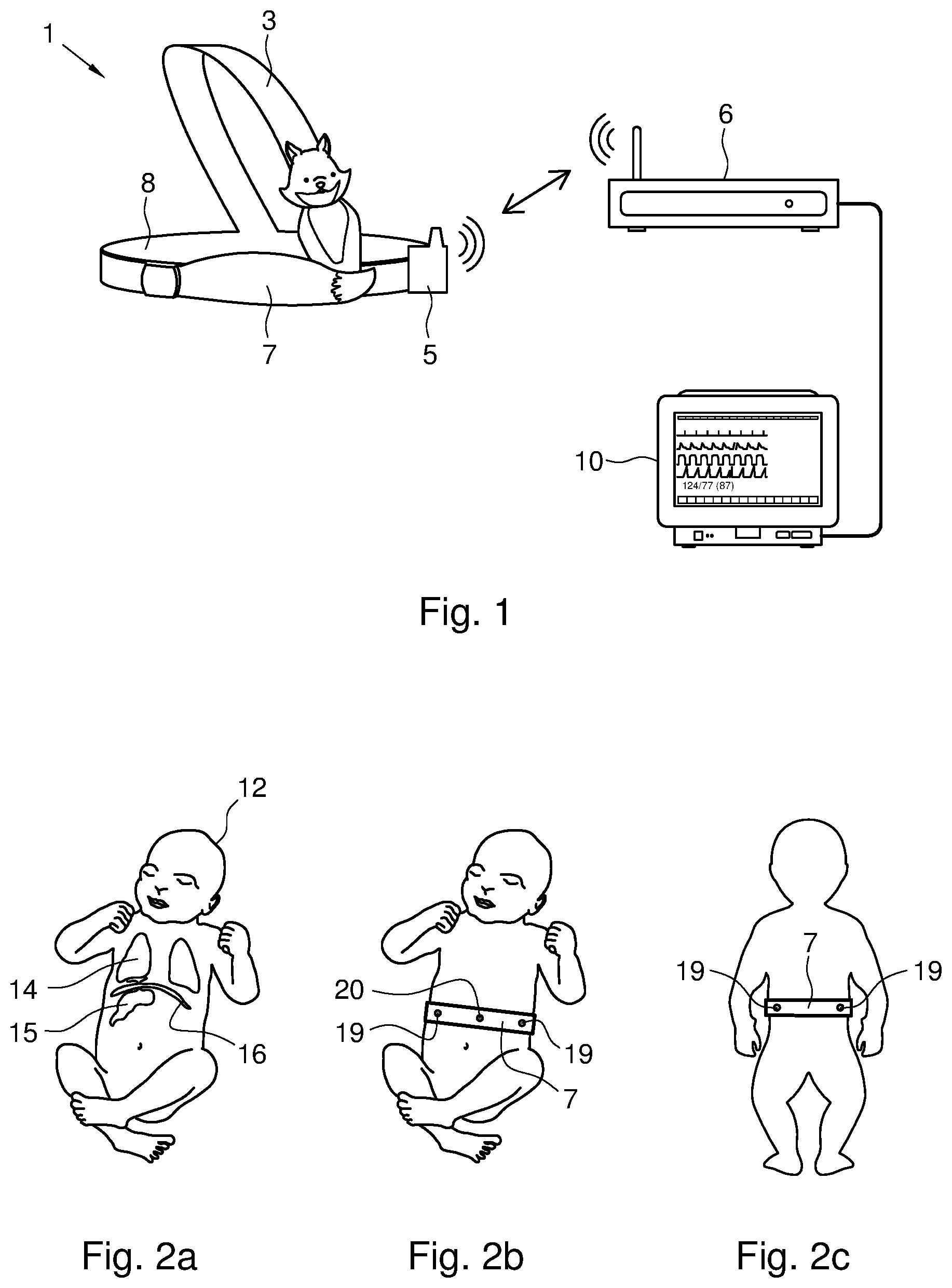 Patent US12310750 — Wearable device, method and system for monitoring one or more vital signs of a human body — Figure 1